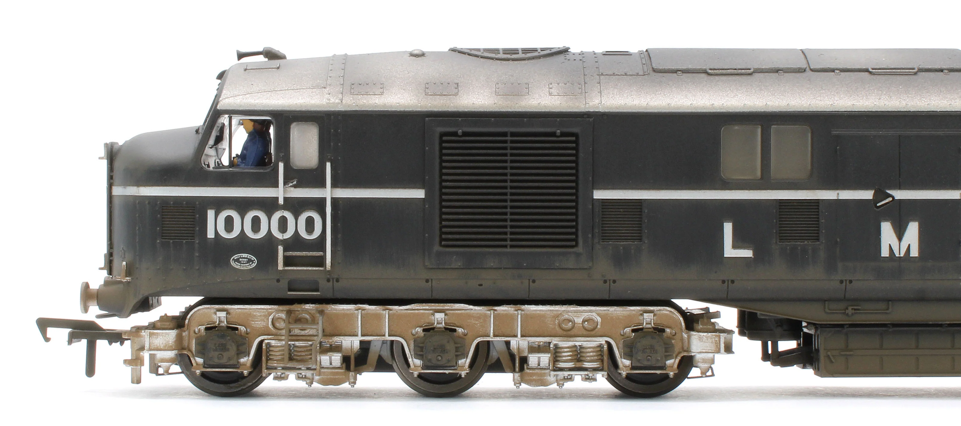 31-999ZW Bespoke Weathered LMS 10000 Black & Chrome With LMS Lettering Diesel Locomotive - Medium Weathered - Image 10