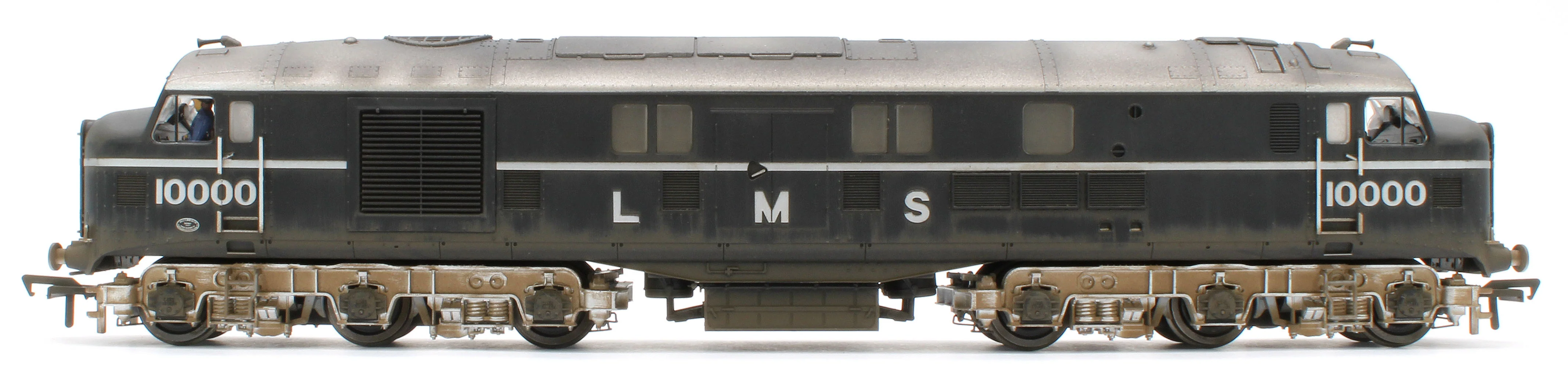 31-999ZW Bespoke Weathered LMS 10000 Black & Chrome With LMS Lettering Diesel Locomotive - Medium Weathered - Image 2
