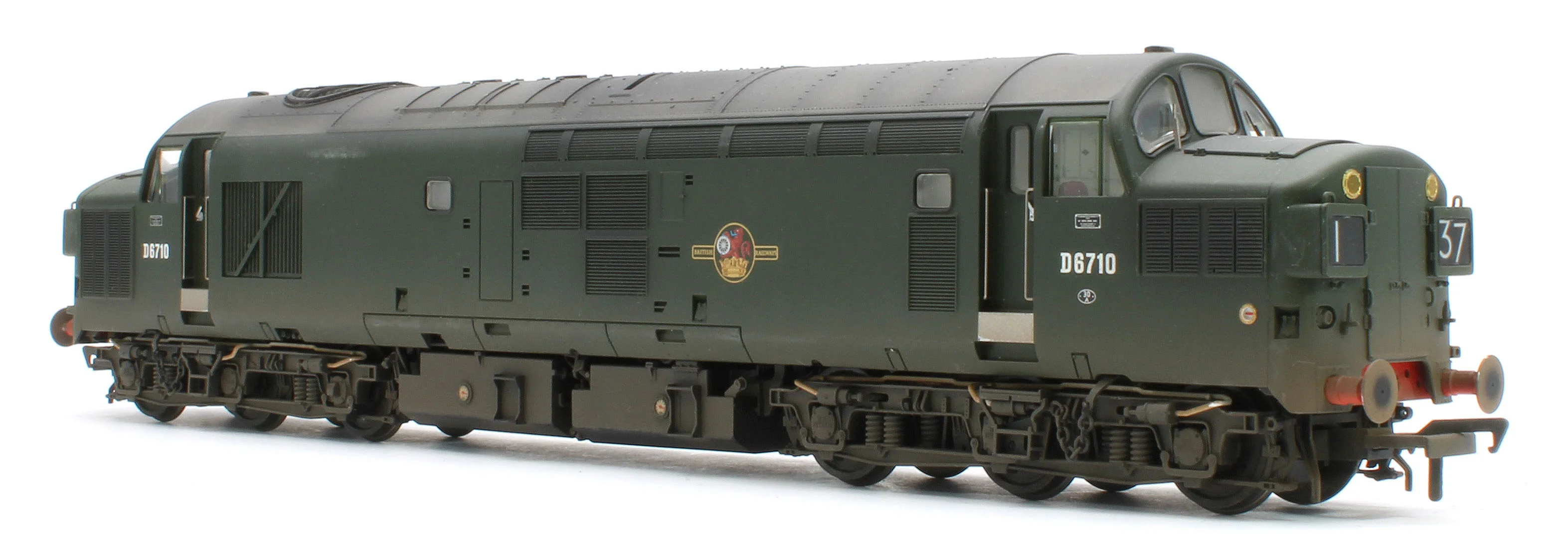 35-302W Bespoke Weathered Class 37/0 Split Headcode D6710 BR Green (Late Crest) Diesel Locomotive - Image 3