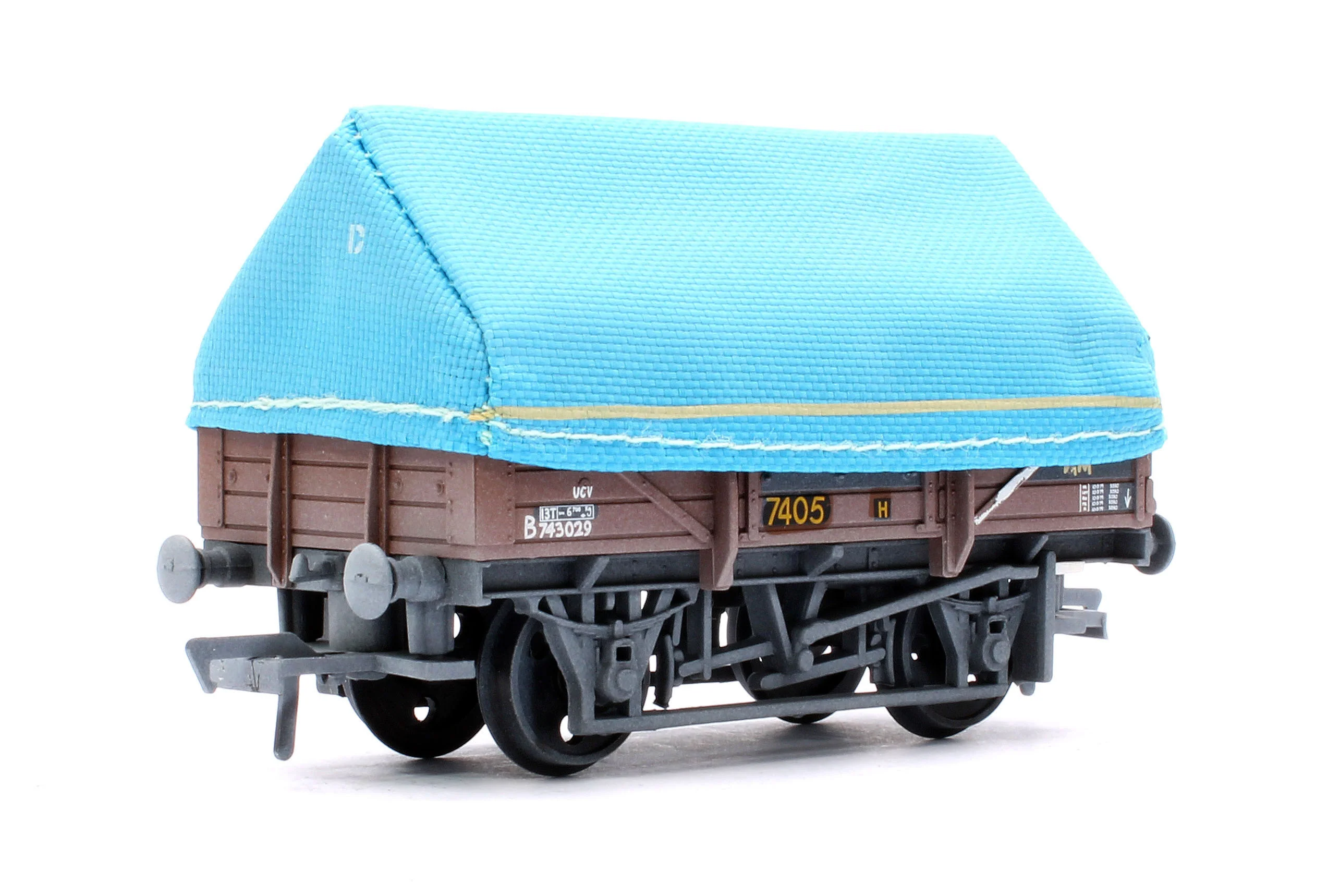 33-085D 5 Plank China Clay Wagon BR Bauxite (TOPS) With Hood B743029 - Weathered - Image 3