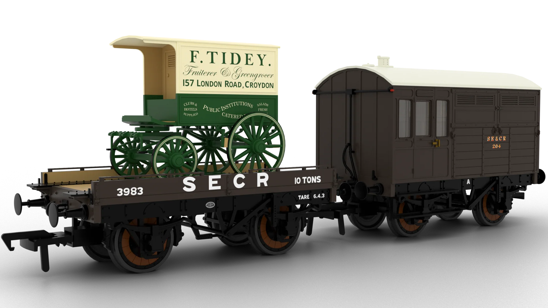 830020 SECR Wellington Brown ‘Evolution’ Open Carriage Truck No.3983 - Image 3