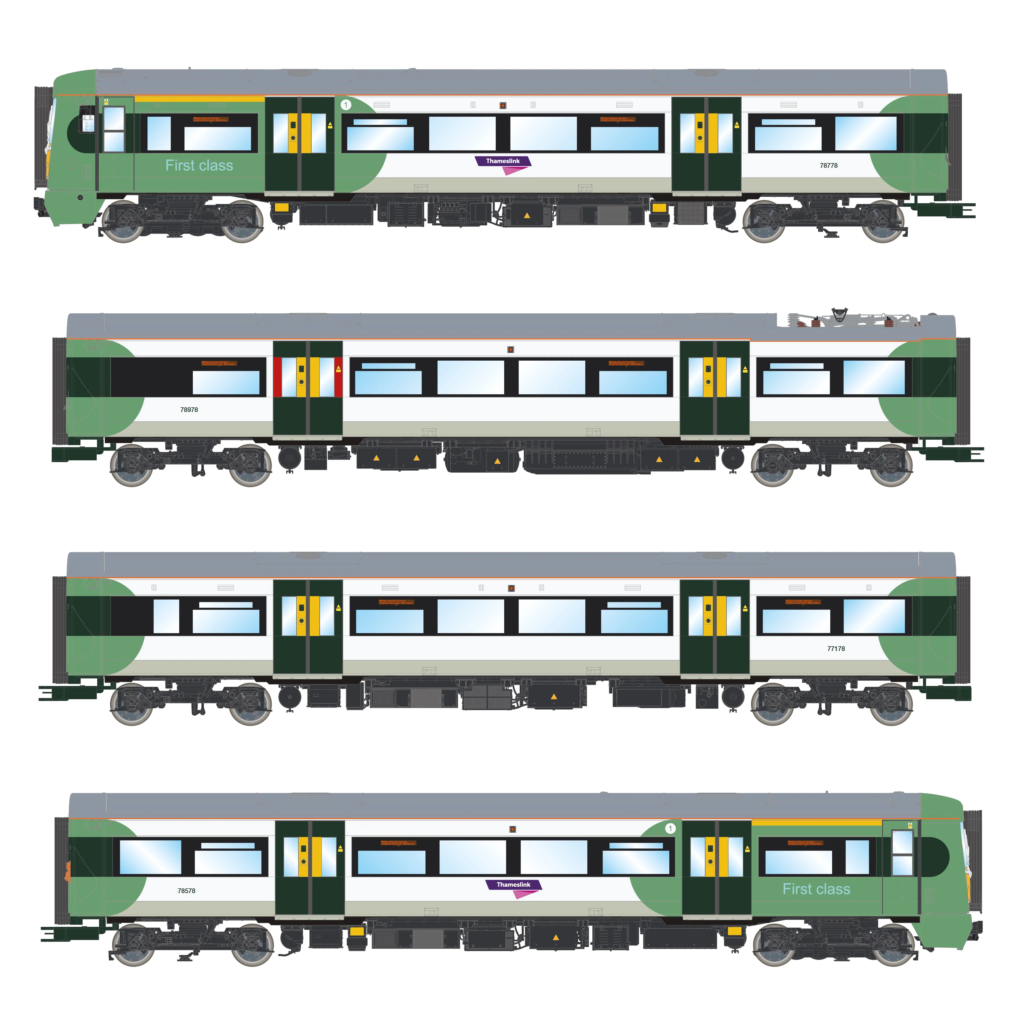 ACC3050 Class 377 'Electrostar' 4-car EMU 377208 Southern Green & White (with Thameslink Branding)
