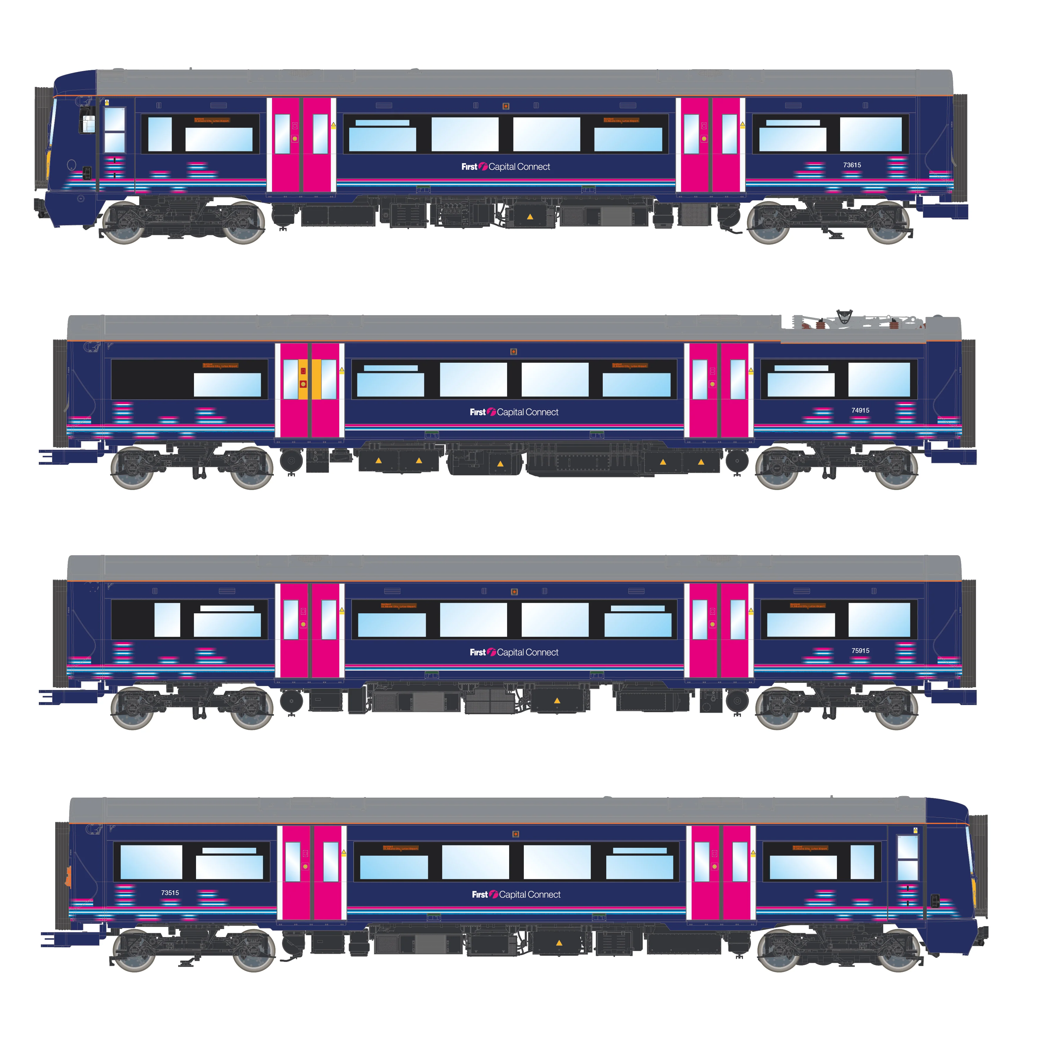 ACC3052 Class 377 'Electrostar' 4-car EMU 377515 First Capital Connect 'Urban Lights' Blue