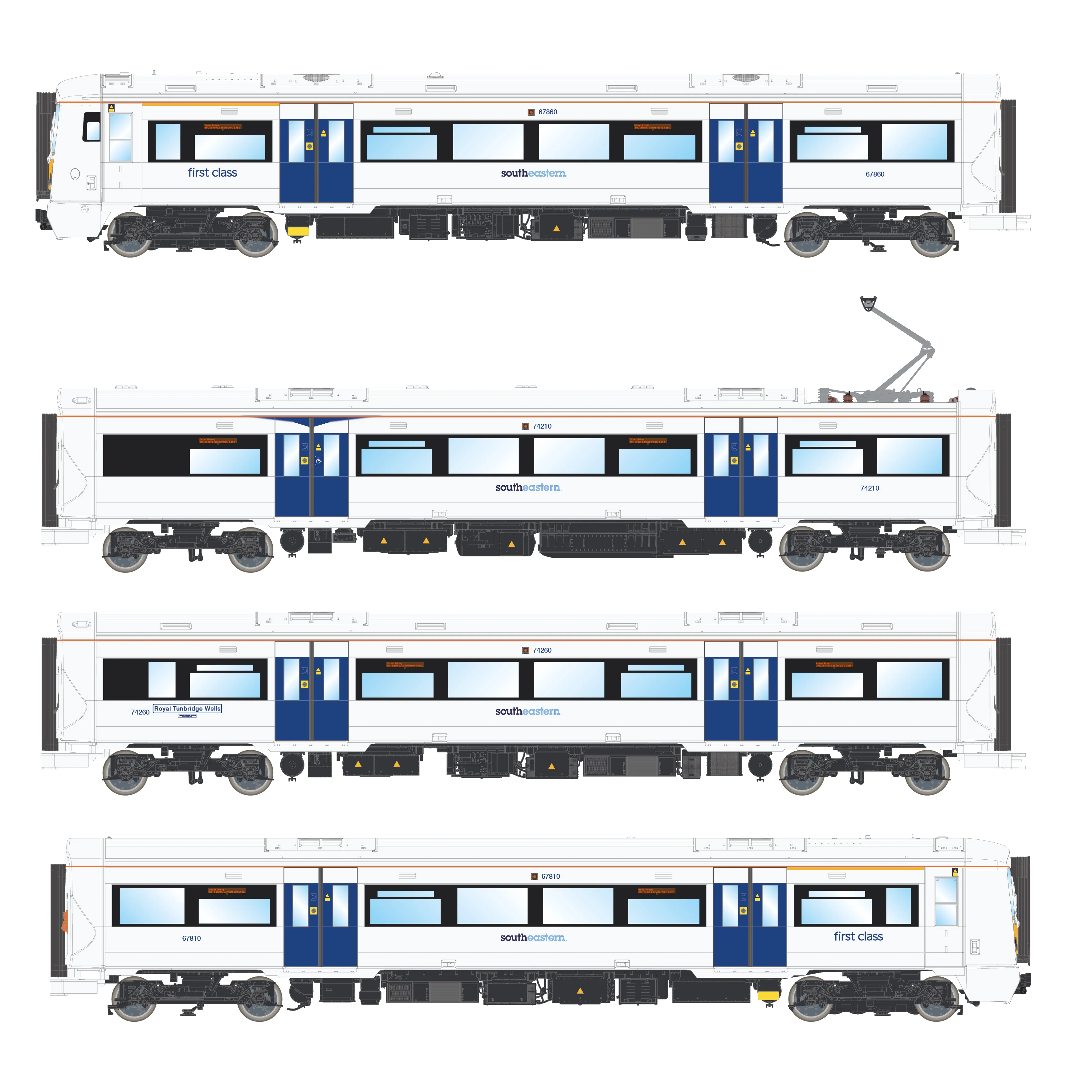 ACC3054-DCC Class 375 'Electrostar' 4-car EMU 375610 SouthEastern White - DCC Sound
