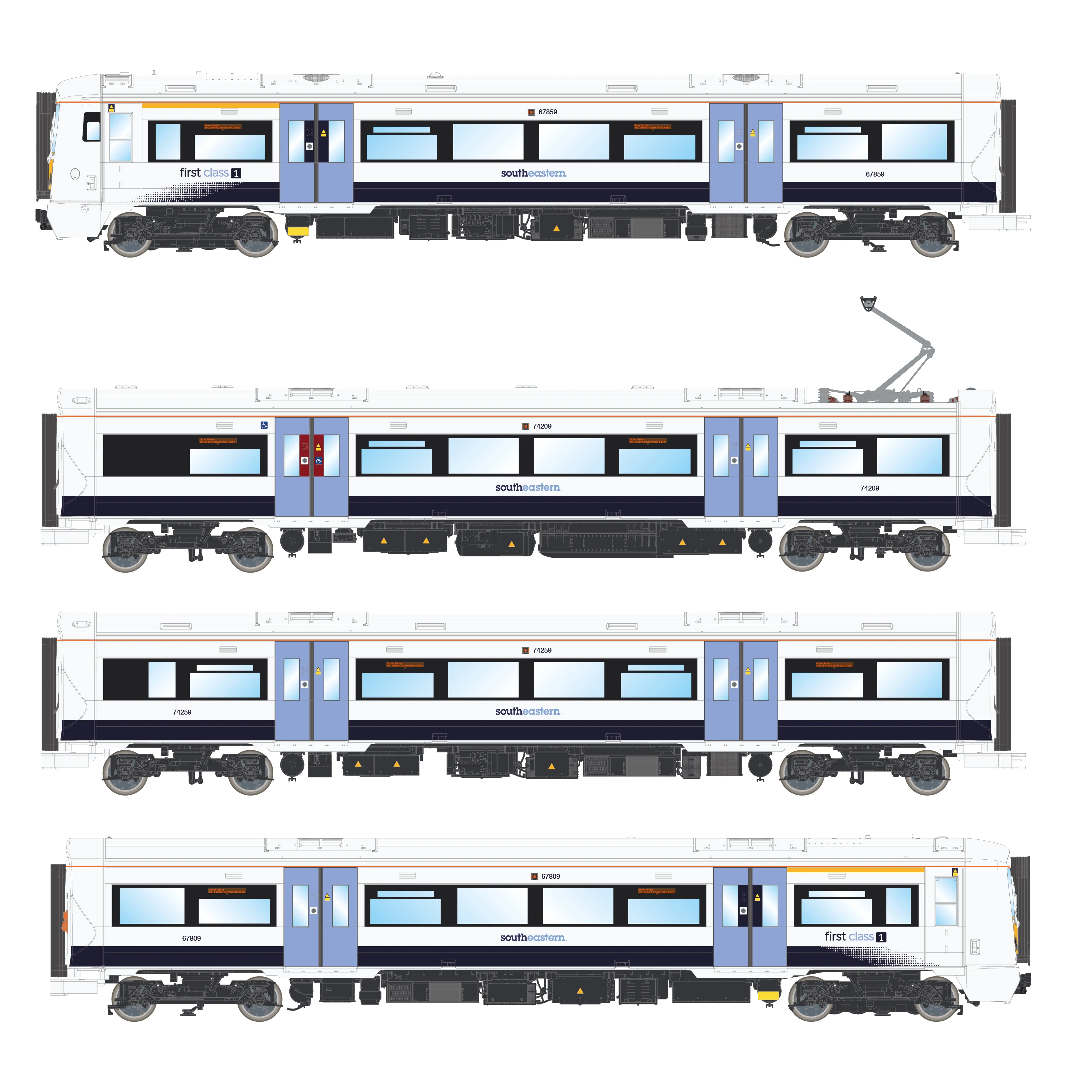 ACC3055-DCC Class 375 'Electrostar' 4-car EMU 375609 SouthEastern 'Networker' White & Blue - DCC Sound