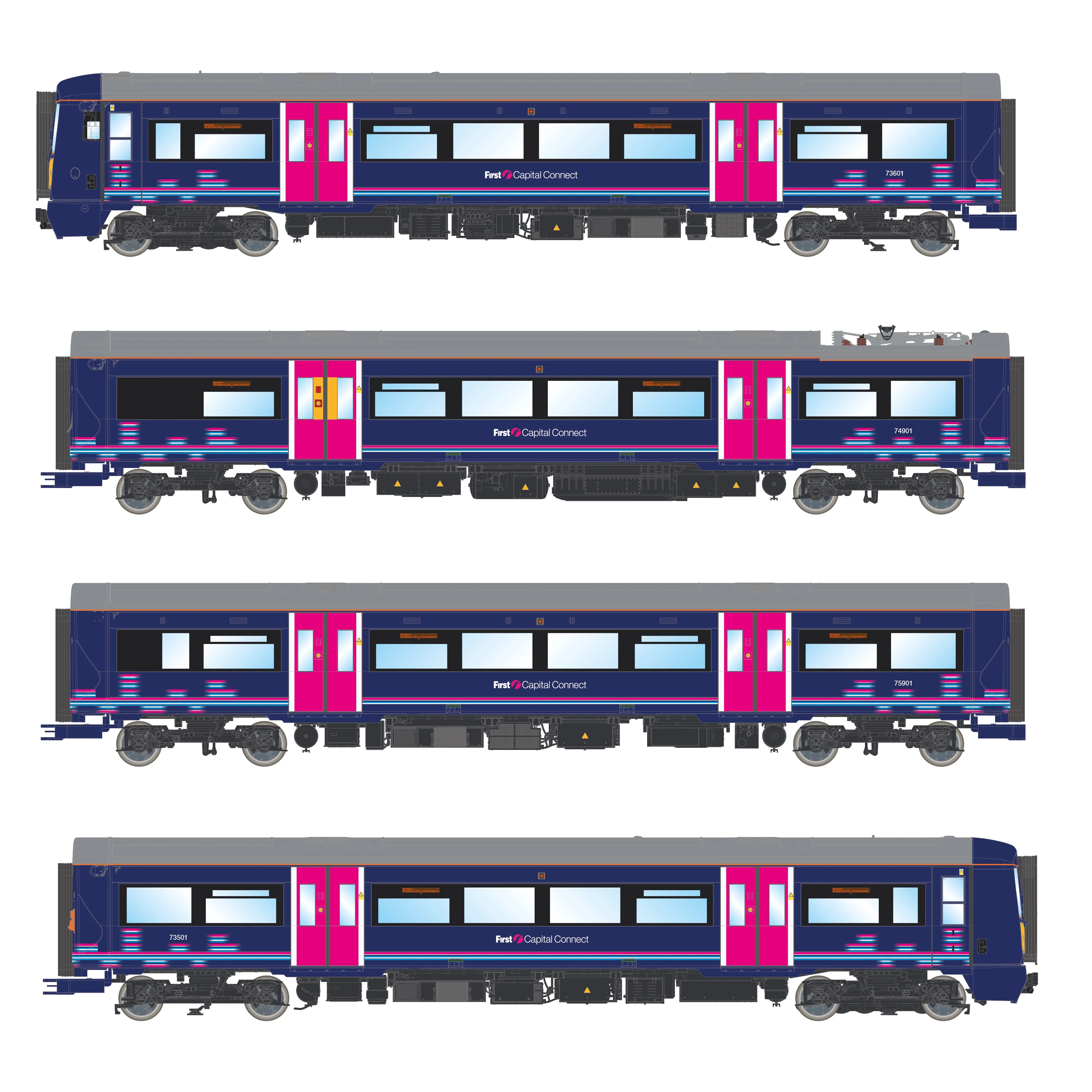 ACC3063-DCC Class 377 'Electrostar' 4-car EMU 377501 First Capital Connect 'Urban Lights' Blue - DCC Sound