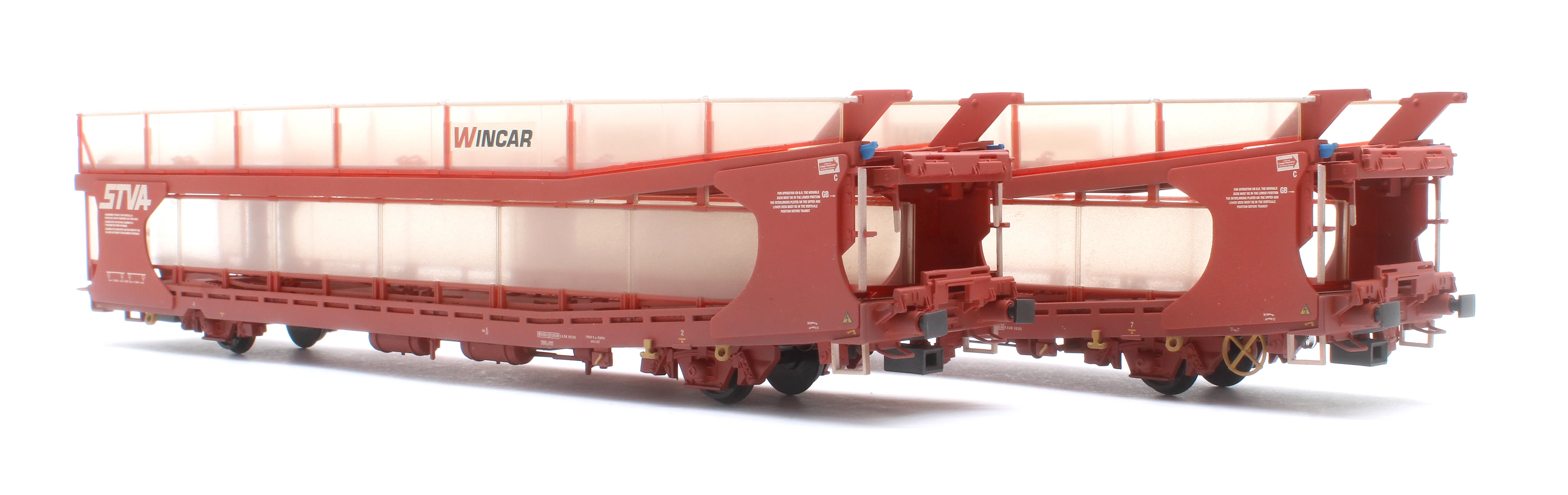 IPA Twin Double Deck Car Transporter 'STVA' Red (Weathered) Exclusive Edition - Image 2