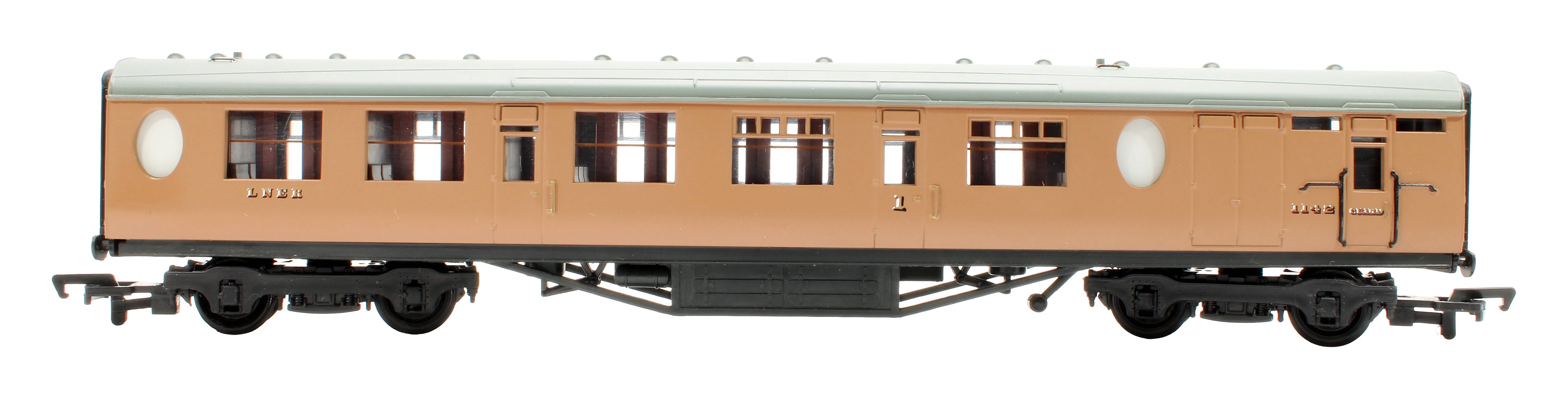 Pre-Owned 34-427 63' LNER Thompson Composite Brake Coach Post War Brown '1442' - Image 3