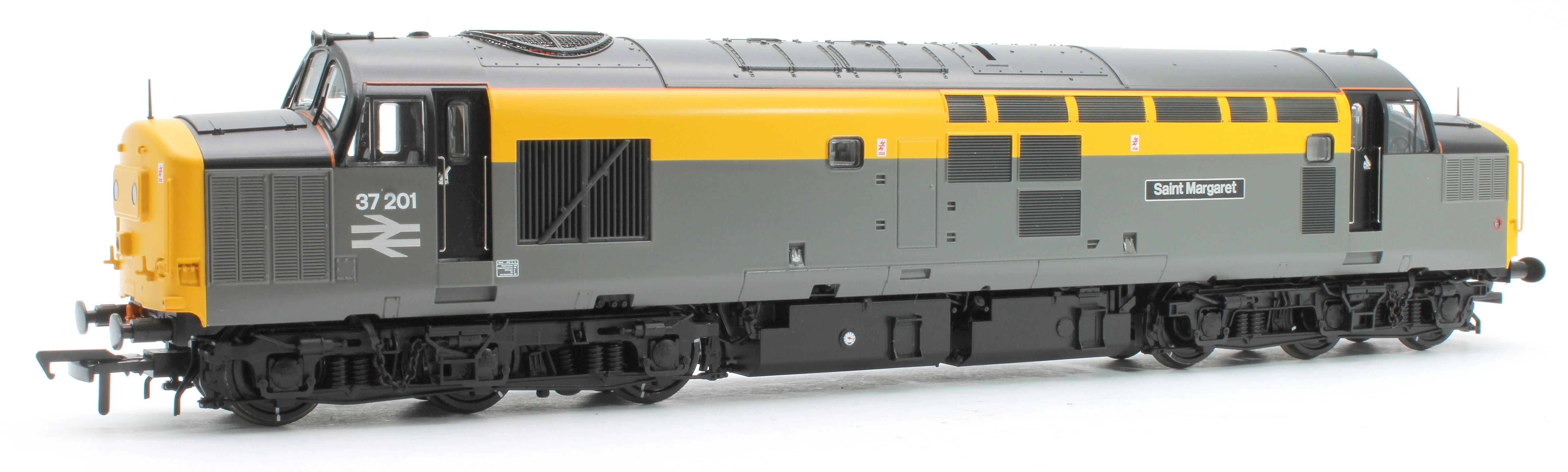 35-308 Class 37/0 Centre Headcode 37201 'St. Margaret' BR Eng. Grey & Yellow Diesel Locomotive - Image 3
