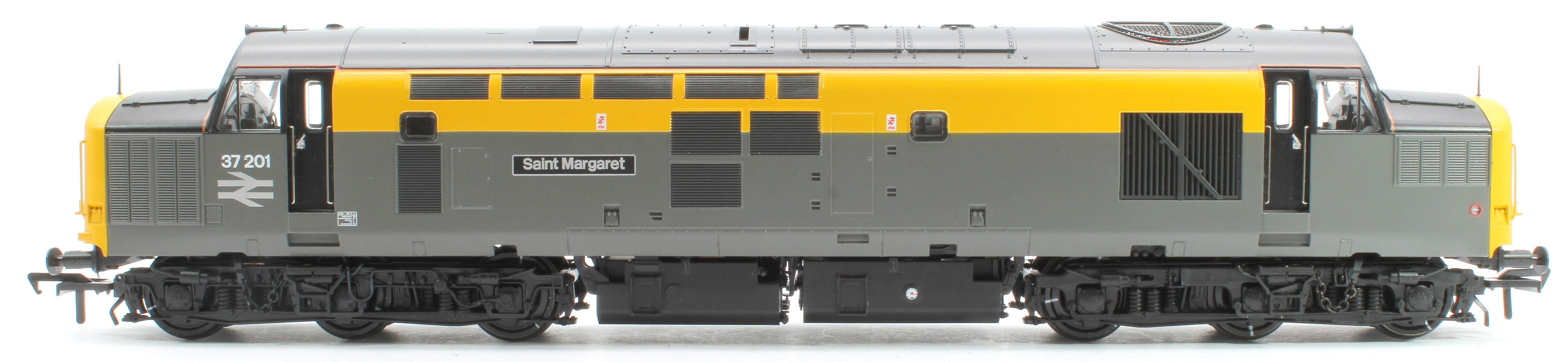 35-308 Class 37/0 Centre Headcode 37201 'St. Margaret' BR Eng. Grey & Yellow Diesel Locomotive - Image 8