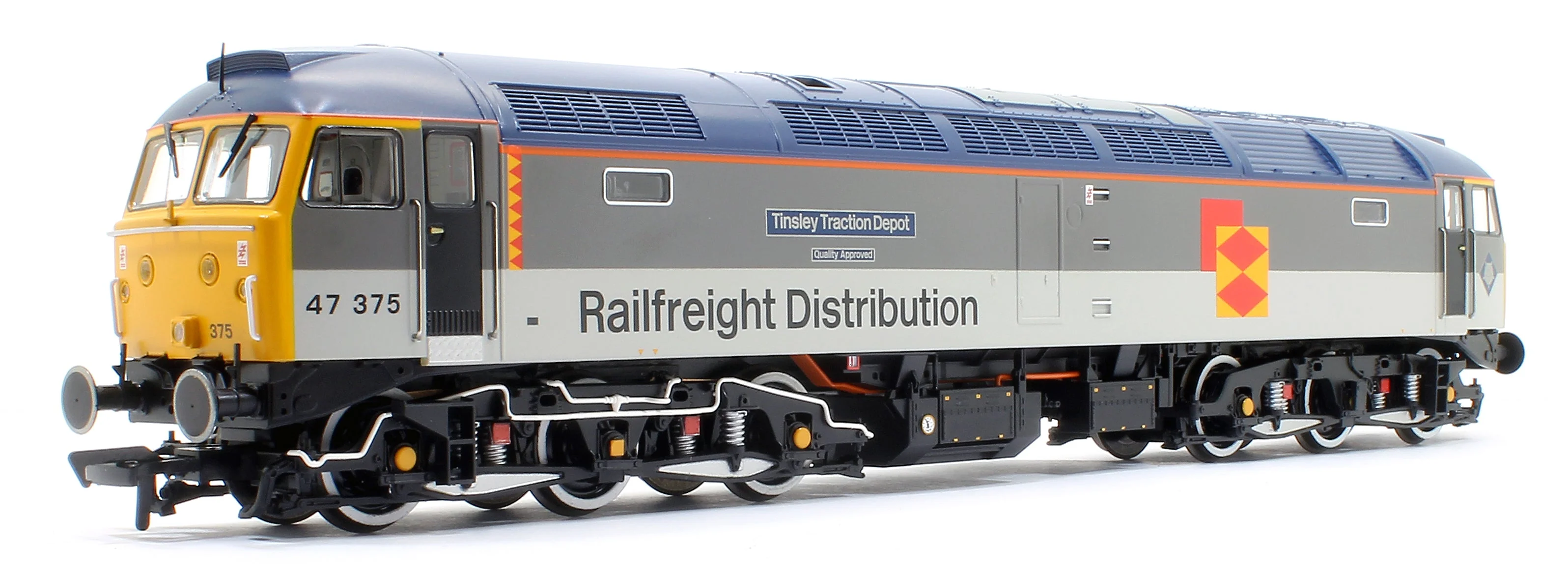 Pre-Owned 35-419 Class 47/3 47375 'Tinsley Traction Depot' BR RF Distribution European Diesel Locomotive - DCC Fitted
