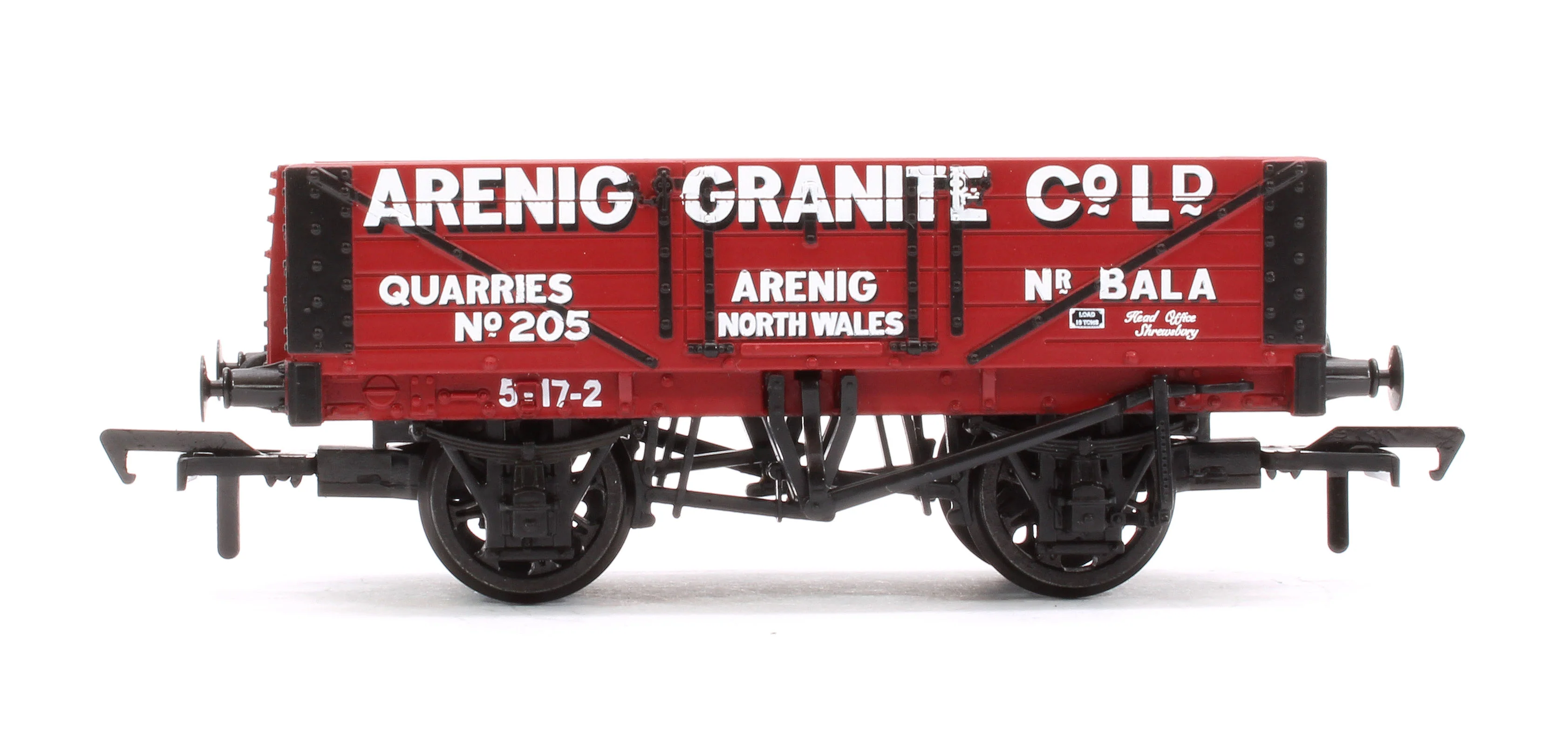 37-026B 5 Plank Wagon Steel Floor 'Arenig Granite Co. Ltd.' Red No.205 - Image 2
