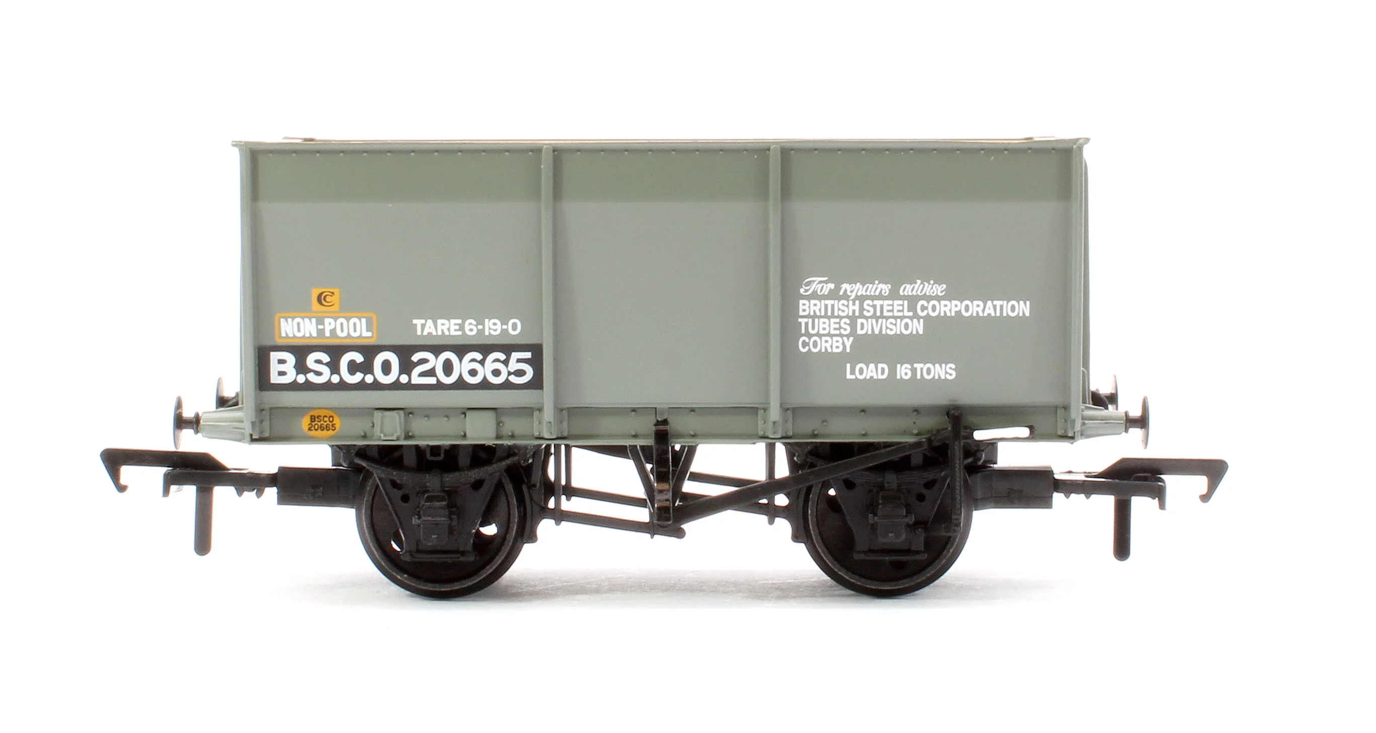 37-400B 16T Steel Slope-Sided Tippler Mineral Wagon BSC Grey B.S.C.O.20665 (with Load) - Image 2