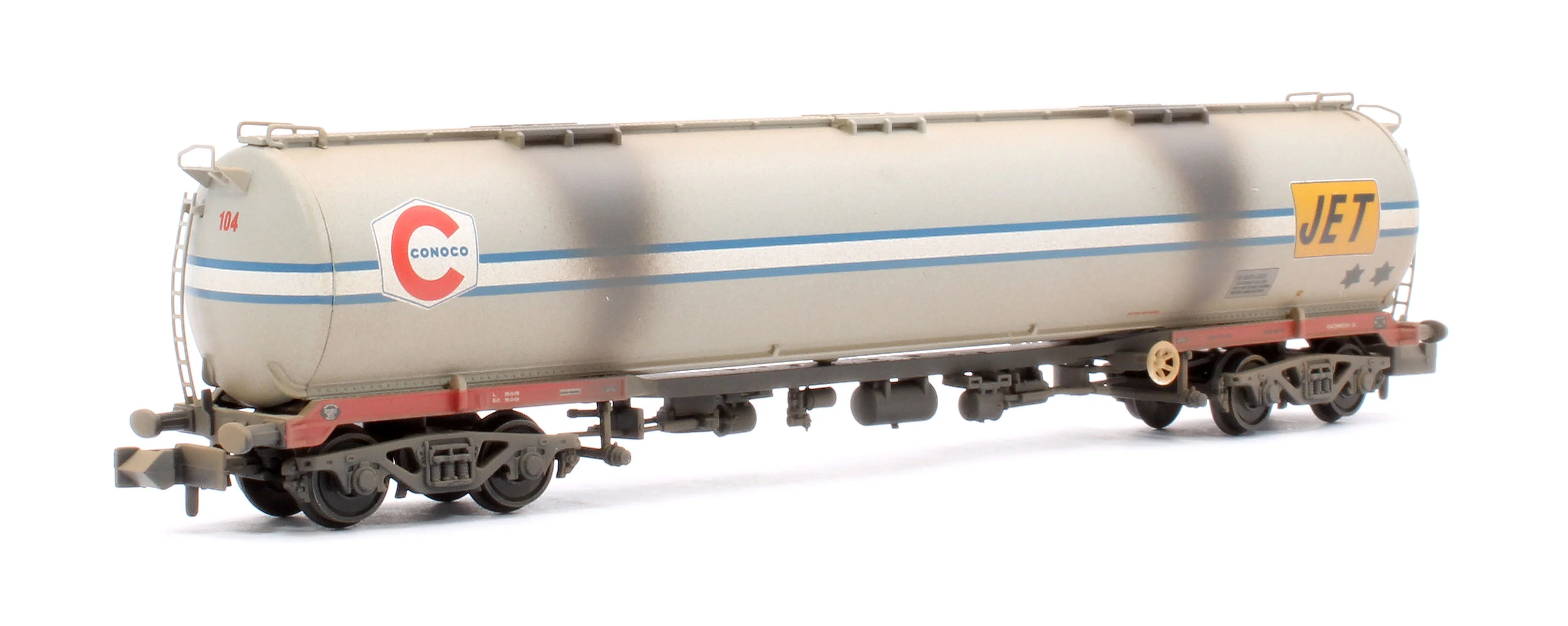 BR 102T TEA Bogie Tank Wagon 'Conoco/Jet' Grey No. 104 - Weathered - Image 3