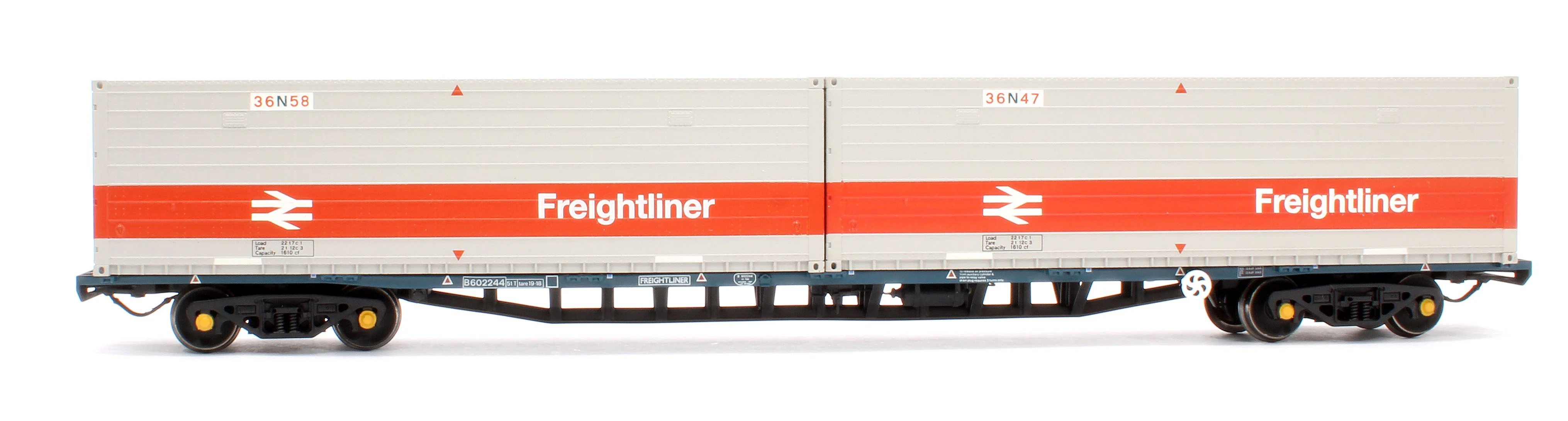 BR FFA Inner Flat BR Blue No.B602244 2 x Type N Freightliner Containers - Image 2