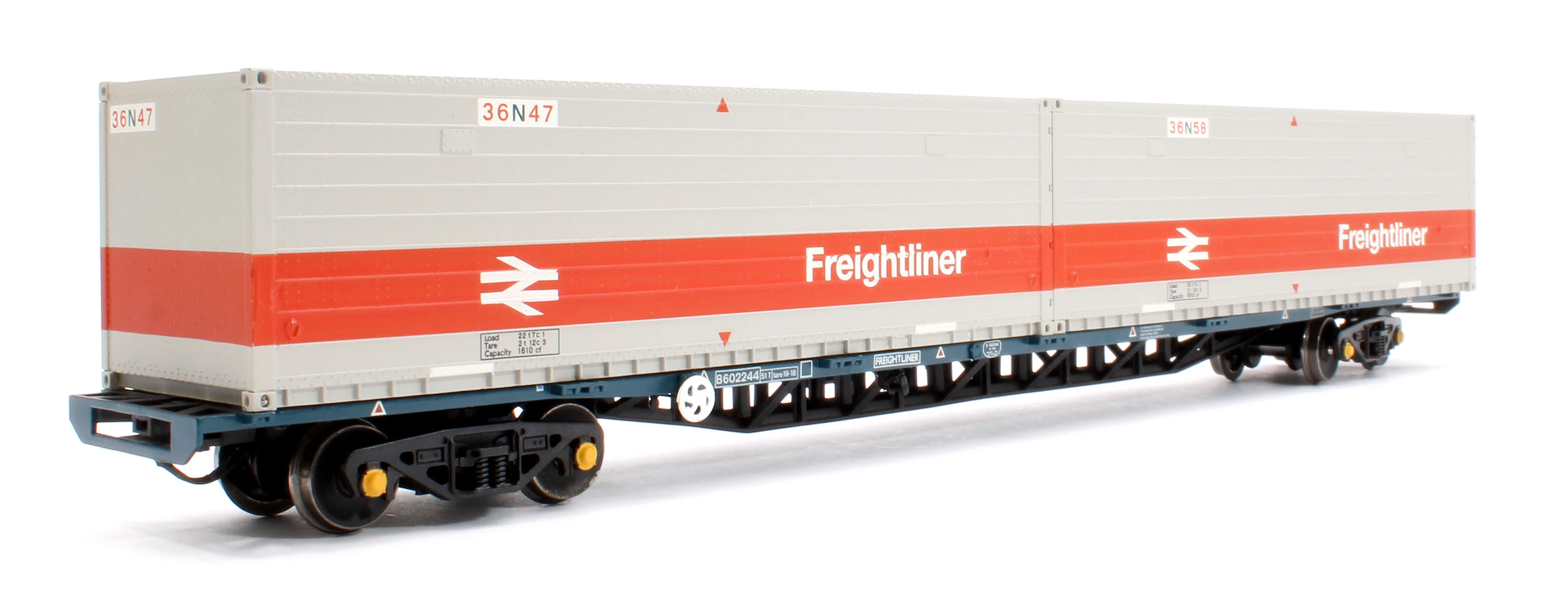 BR FFA Inner Flat BR Blue No.B602244 2 x Type N Freightliner Containers - Image 3