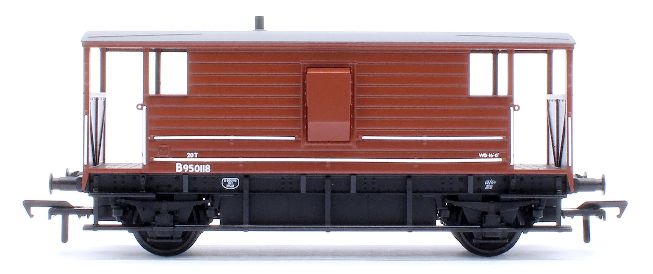 38-977 LMS 20T Brake Van BR Bauxite (Early) No. B950118 - Image 2