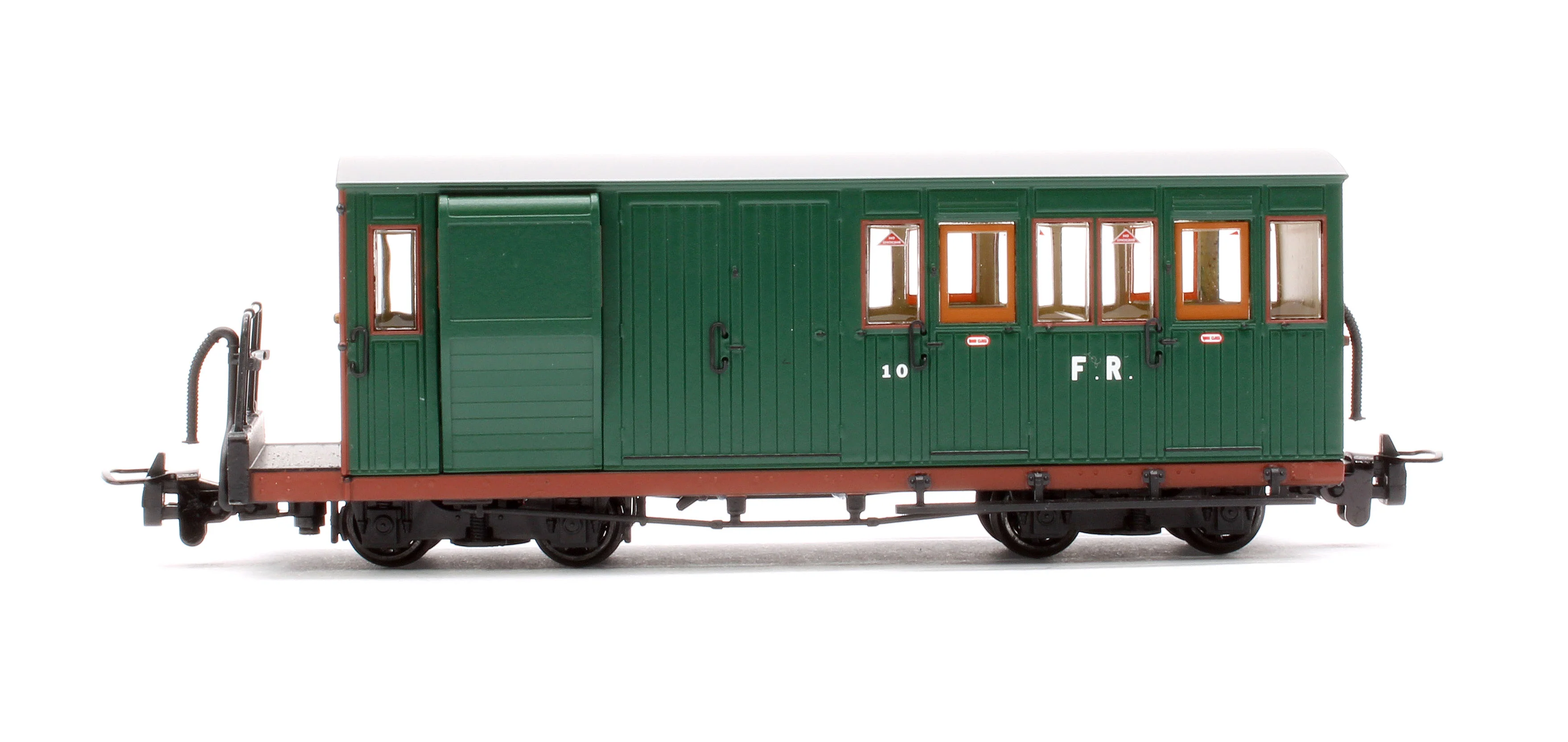 394-080 Ffestiniog Railway Brake Third No. 10 FR Green with Red Ends - Image 2