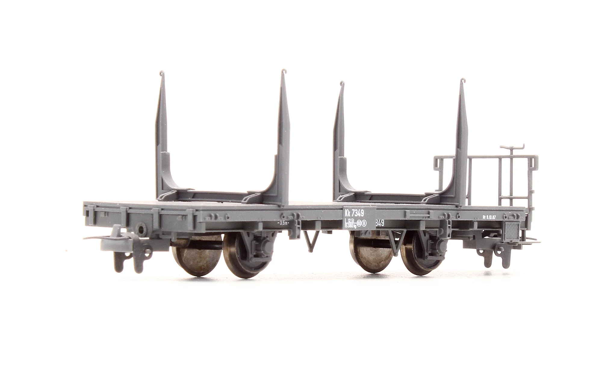 Pre-Owned RhB Kk 7349 wheel Flat wagon with Wood Load