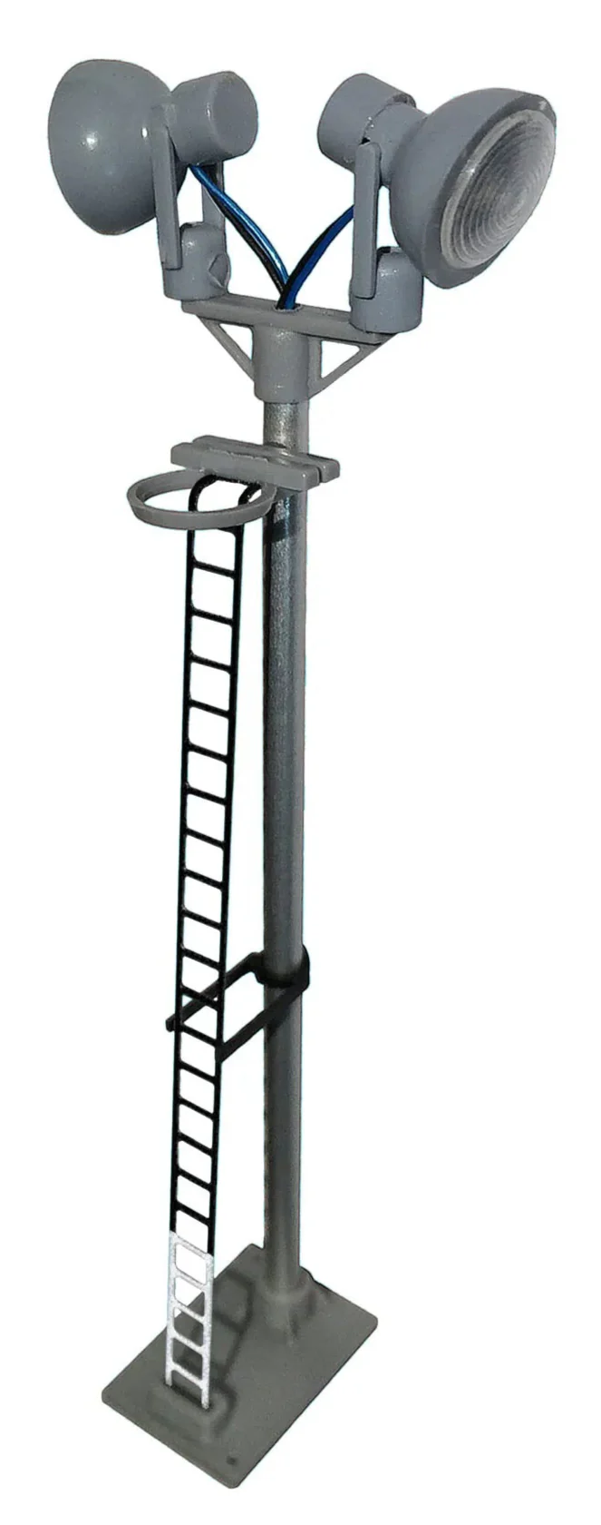 Bl15B Berko Twin Spotlight Head Short Lamp Black Ladder With White Base