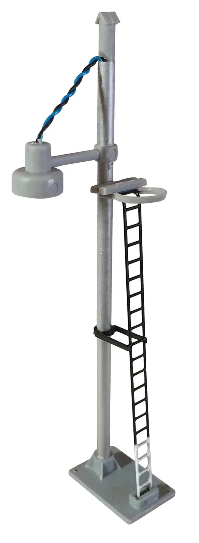 Single Bowl Head Short Yard Lamp (Black Ladder with White Base) Yellow LED
