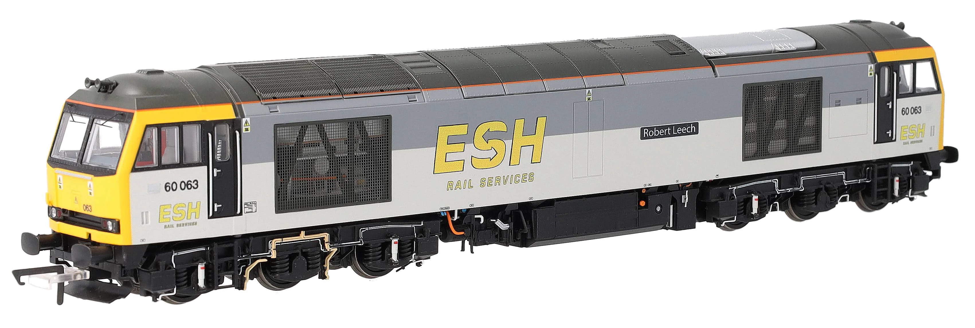 Bespoke Class 60 60063 'Robert Leech' ESH Rail Services Grey Diesel Locomotive - DCC Sound - Expert Rails Bespoke Re-livery