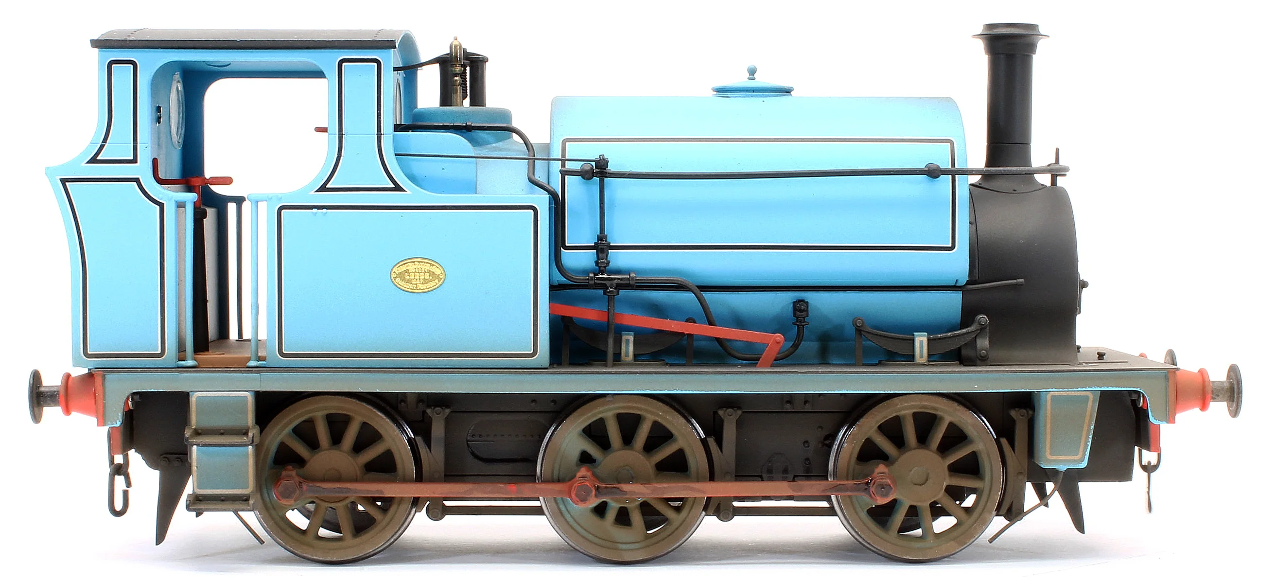 Bespoke Weathered Hudswell Clarke 0-6-0 Tank Lined Blue Steam Locomotive - Medium Finish, Works Plates Added - Image 9