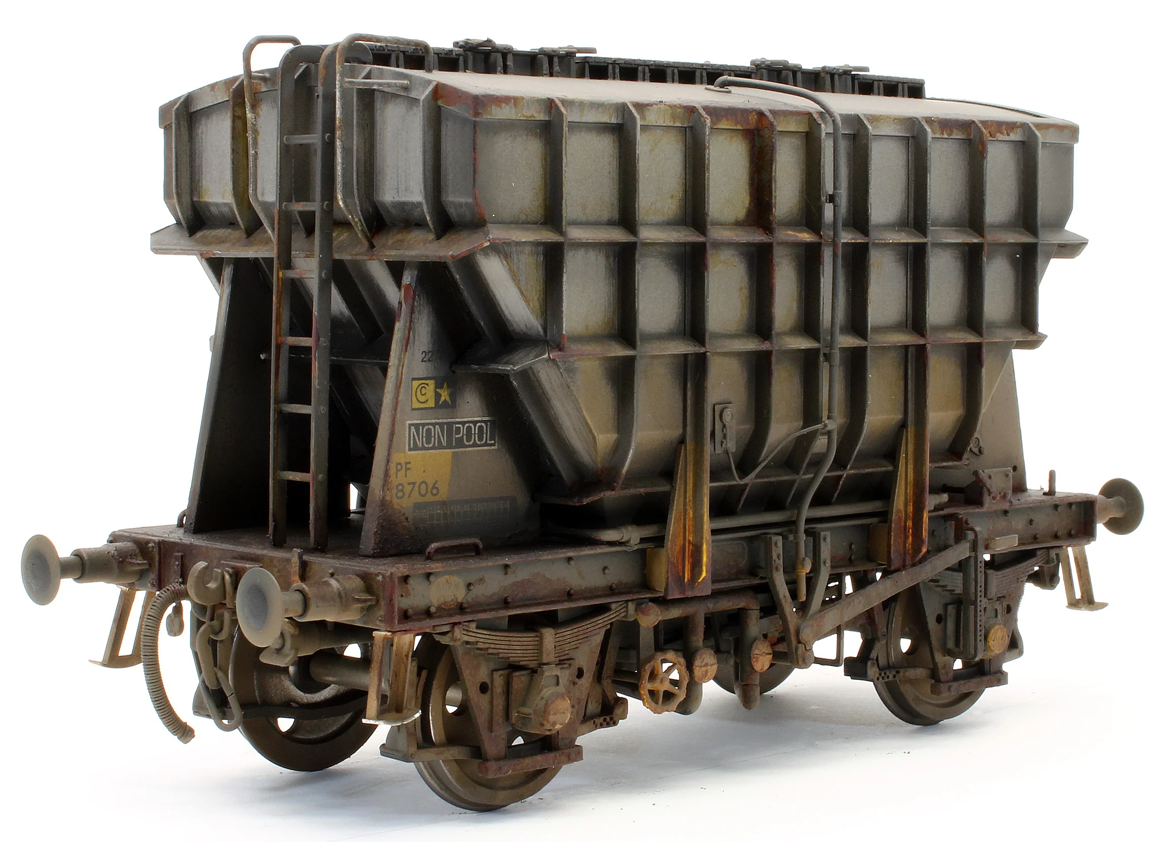 Bespoke Weathered Presflo Wagon Plain Grey 8706 (TOPS) - Deluxe Finish