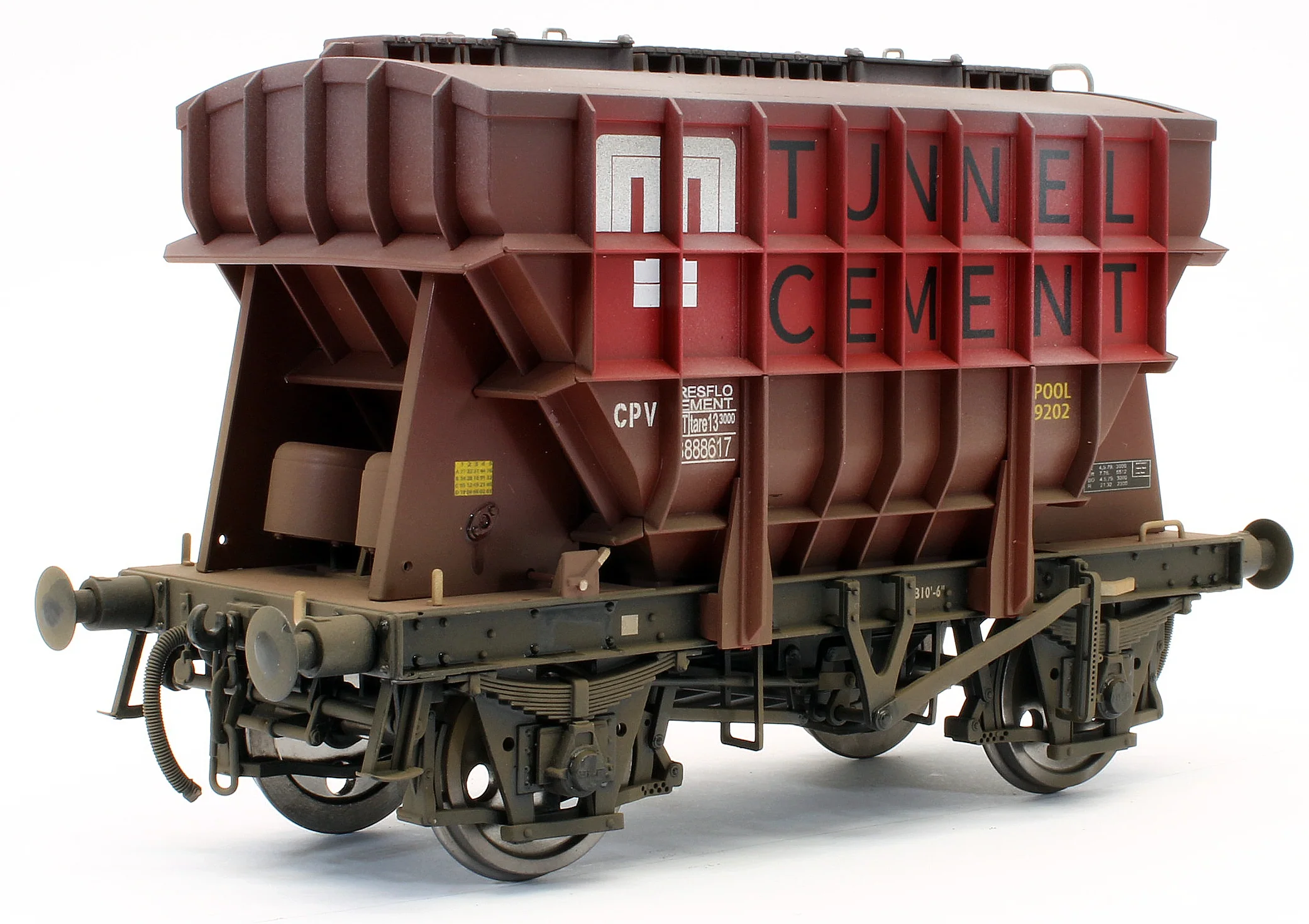 Bespoke Weathered Presflo Wagon 'Tunnel Cement' Bauxite B888617 - Medium Finish, Renumbered - Image 3