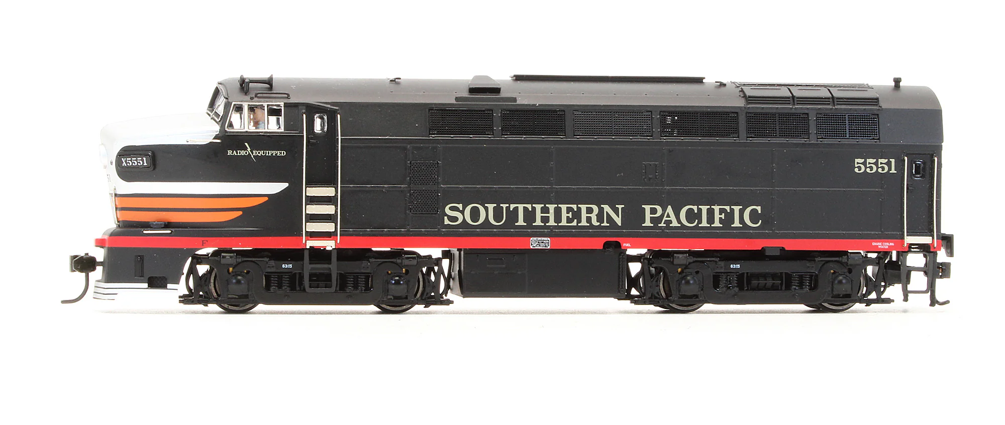 Pre-Owned BLW Sharknose A-Unit Black Widow Paint Scheme Diesel Locomotive - Road #5551 - DCC Sound - Image 4