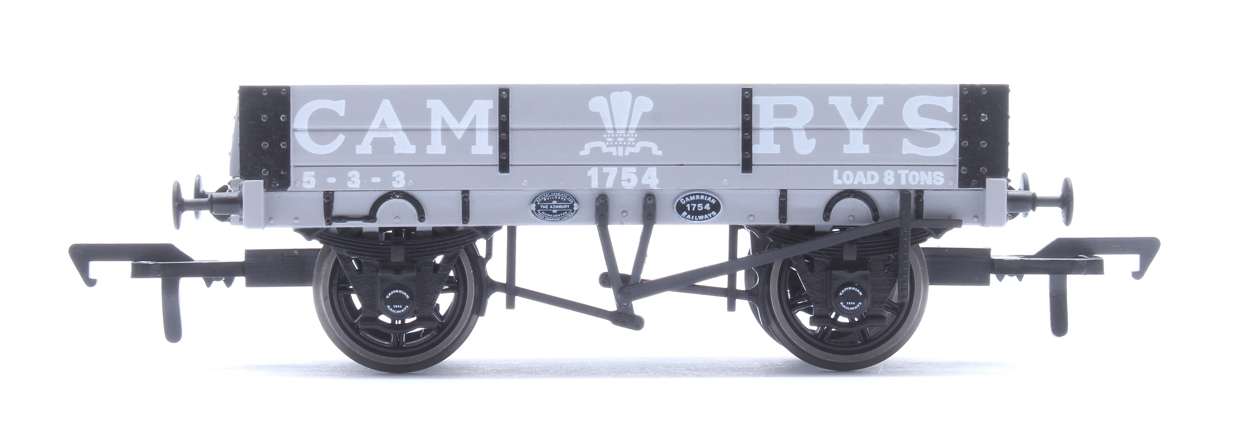 Cambrian Railways 2 Plank Fixed Side Open Wagon Cambrian Grey No. 1754 - Image 2