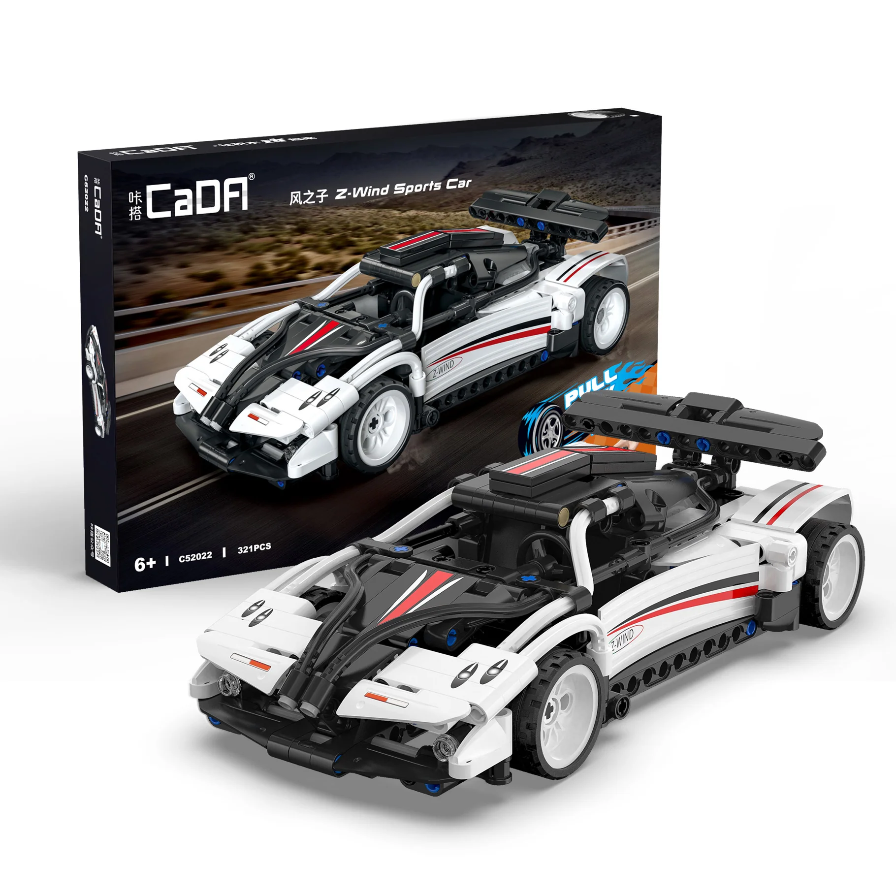 C52022W 1:18 Z-Wind Pull-Back Sports Car - 321 pcs