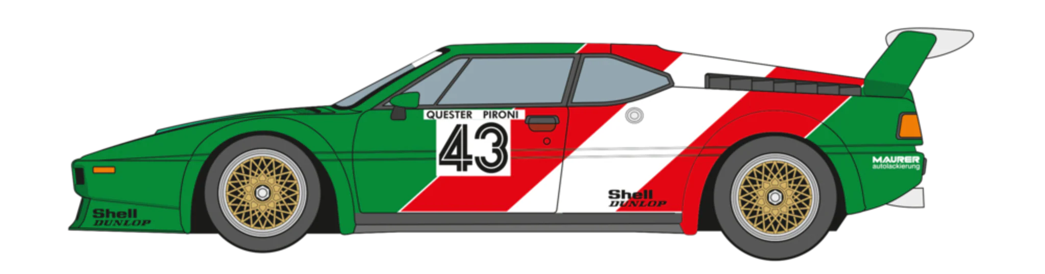 Carrera Digital 124 BMW M1 Procar 'BMW France, Dieter Quester, No.43'
