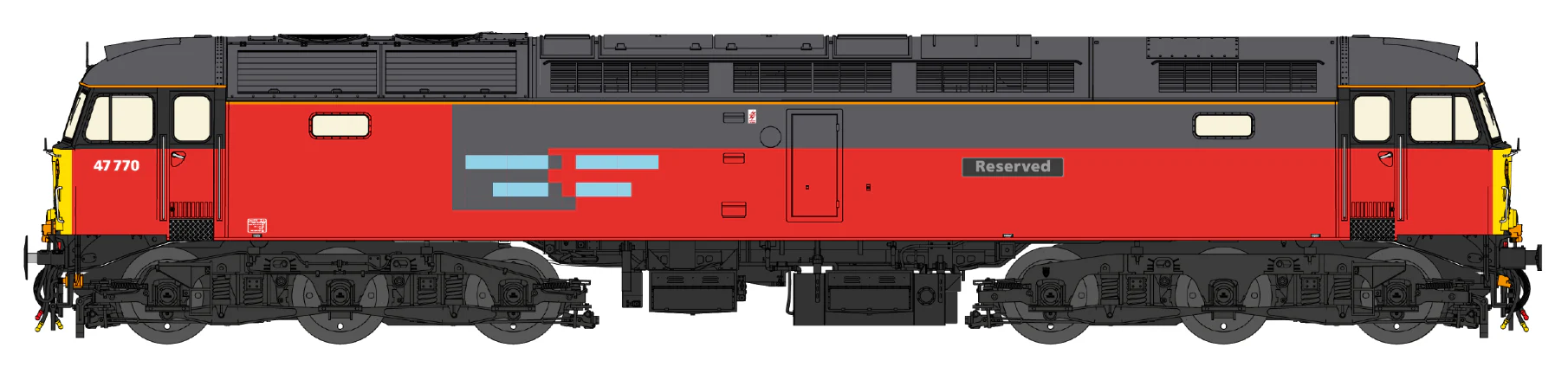 Highly Detailed Premium Weathered Class 47 Rail Express Systems 'Reserved' No.47770 Diesel Locomotive - Image 3