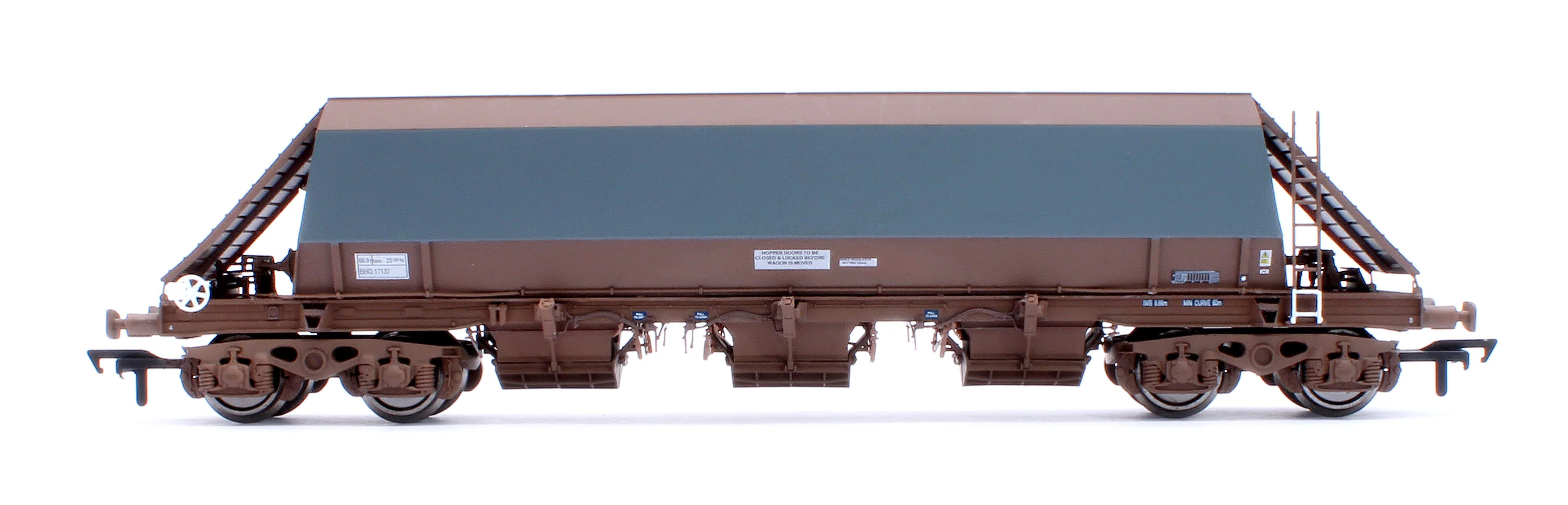 CM_JG010B_(MU)_S_1 Modern Unbranded (Grey) Bardon PHA/JGA Hopper Wagon - Weathered (Single) - Image 2