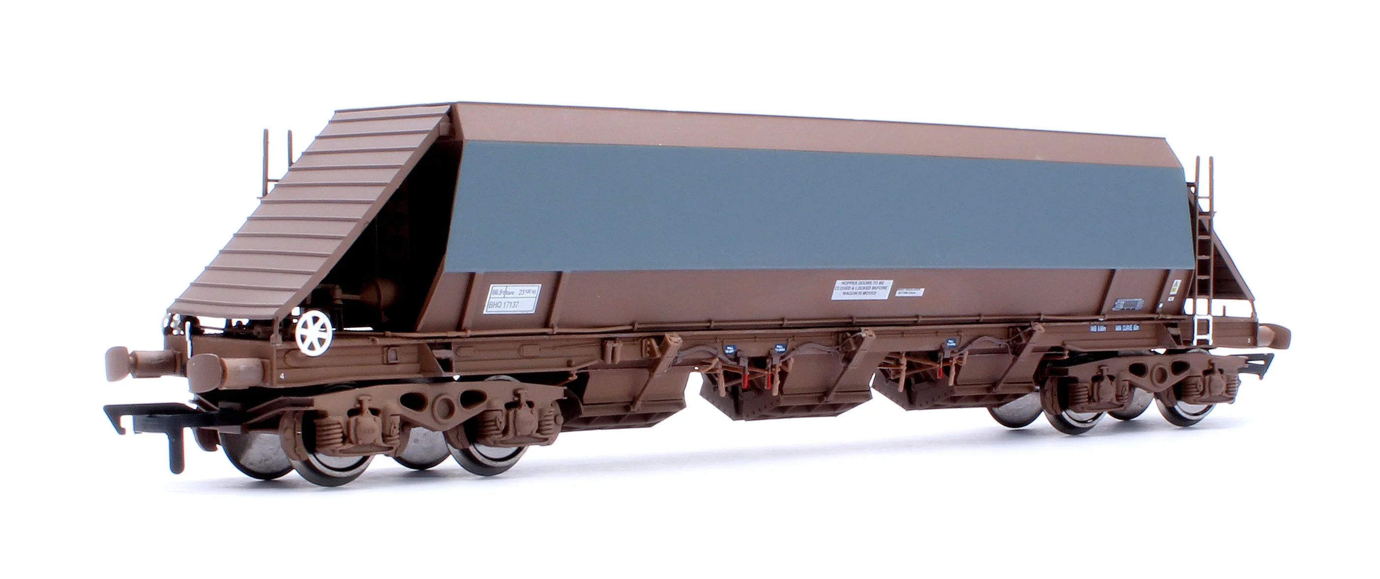 CM_JG010B_(MU)_S_1 Modern Unbranded (Grey) Bardon PHA/JGA Hopper Wagon - Weathered (Single) - Image 3