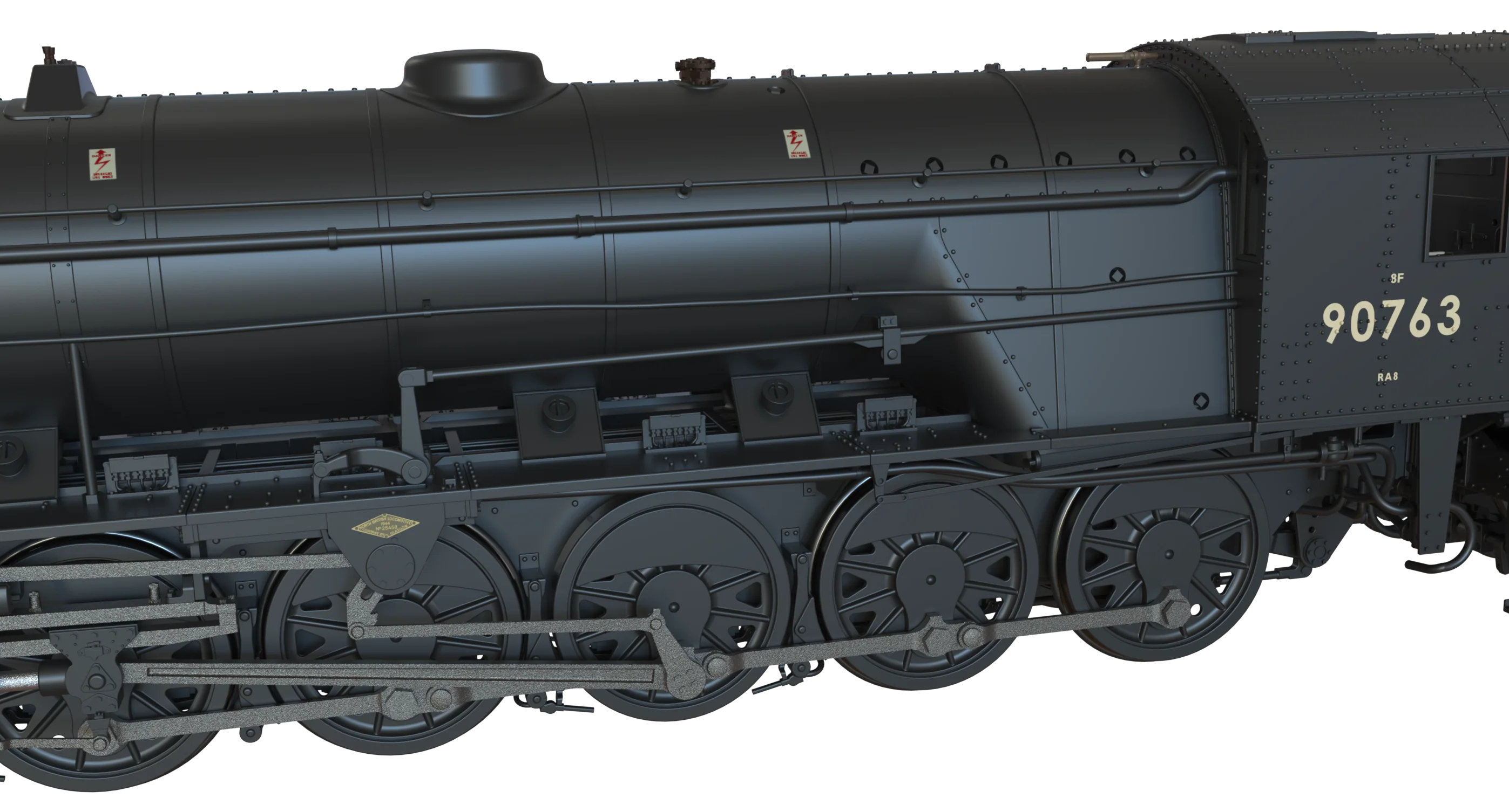 C1006B WD Austerity 2-10-0 BR Black Late Crest No.90763 Steam Locomotive - Image 10