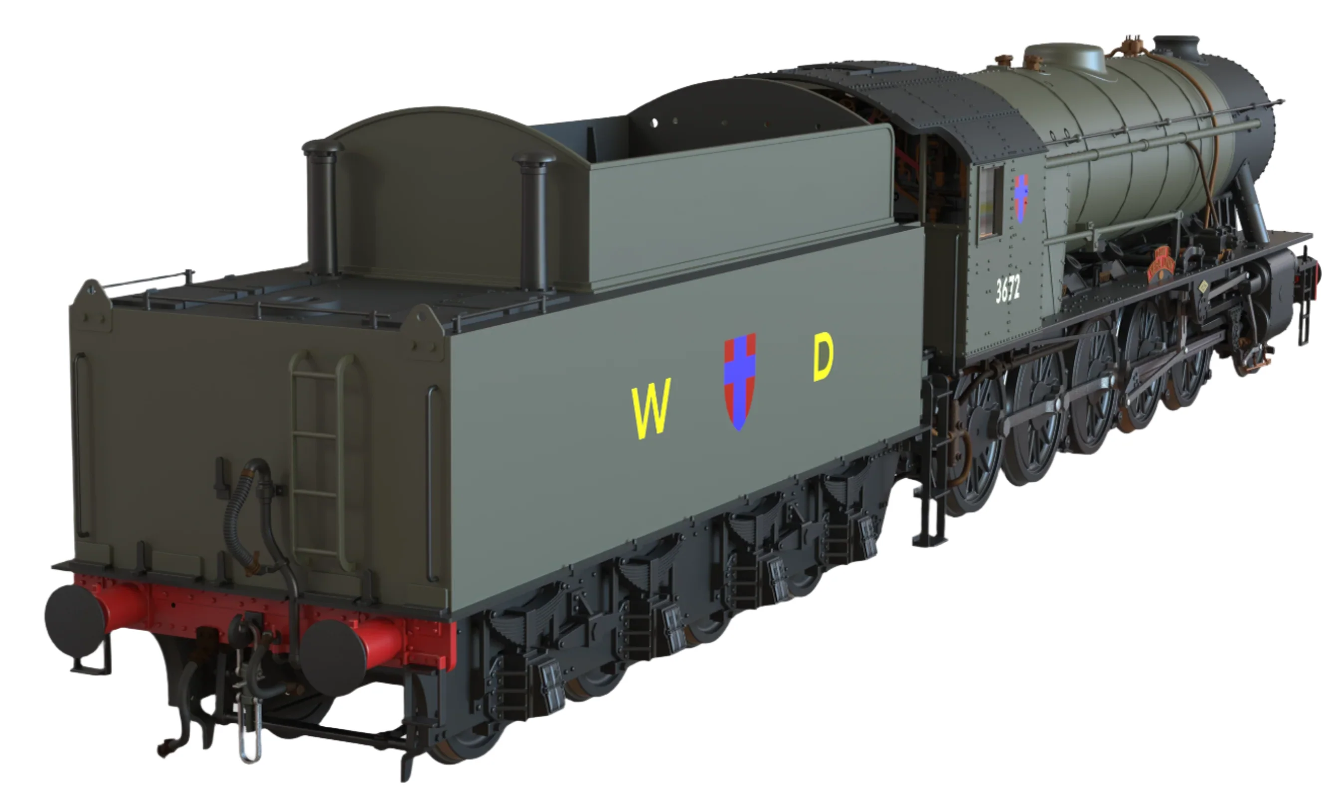 C1007ZS WD Austerity 2-10-0 'Dame Vera Lynn' BR Brunswick Green No.3672 Steam Locomotive - DCC Sound - Image 6
