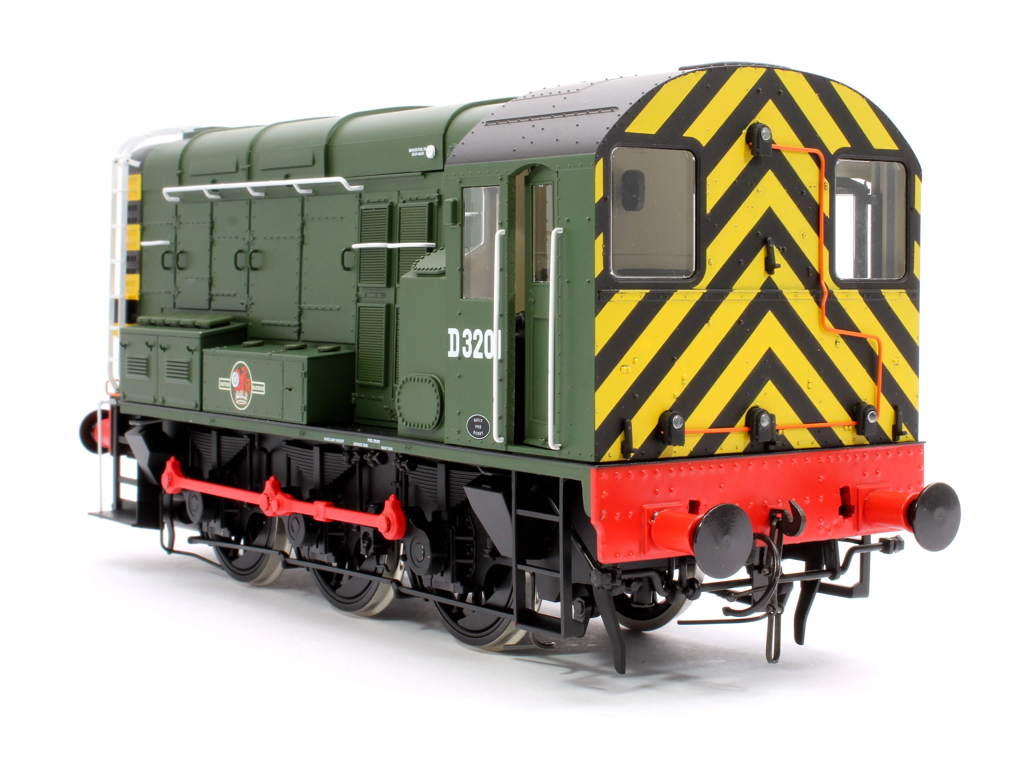 7D-008-019 Class 08 D3201 BR Green Late Crest With Wasp Stripes Diesel Shunter Locomotive - Image 8