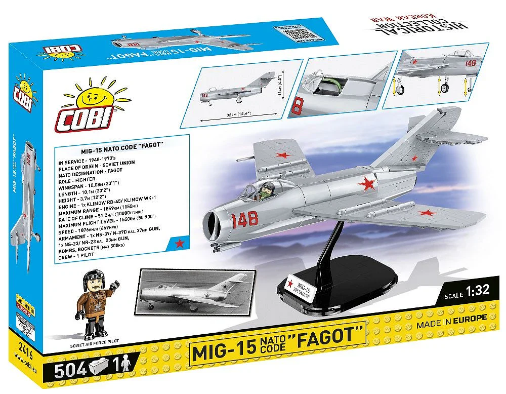 MIG-15 Fagot Korean War (504 pcs) Model Kit - Image 9