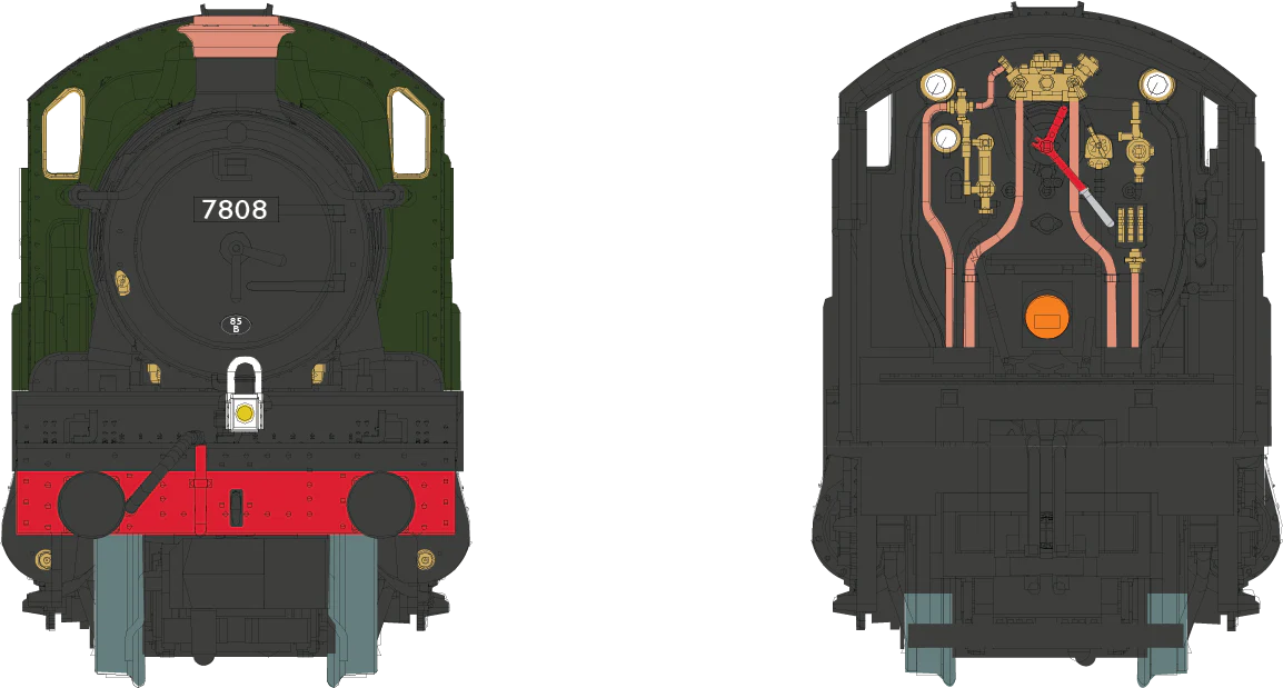2S-001-011 4-6-0 Cookham Manor 7808 Lined BR Green Late Crest Steam Locomotive - Image 3