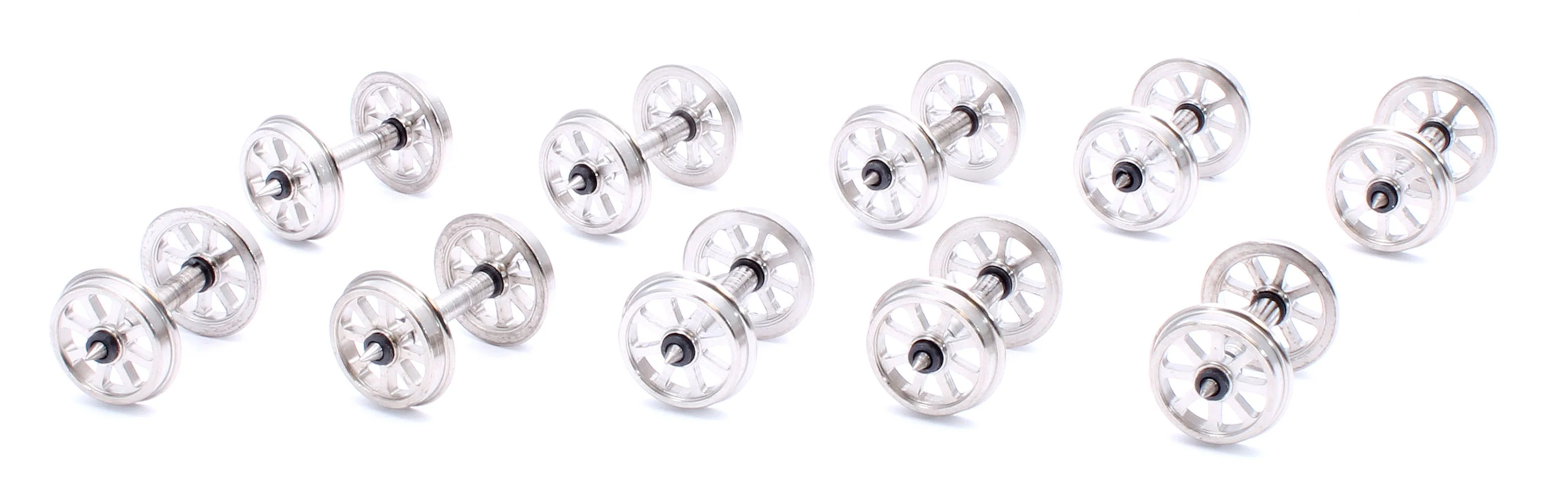 Pre-Owned 4A-003-001 Wagon 8 Spoke (12.5mm) Wheels Pack 20 wheels on 10 axles