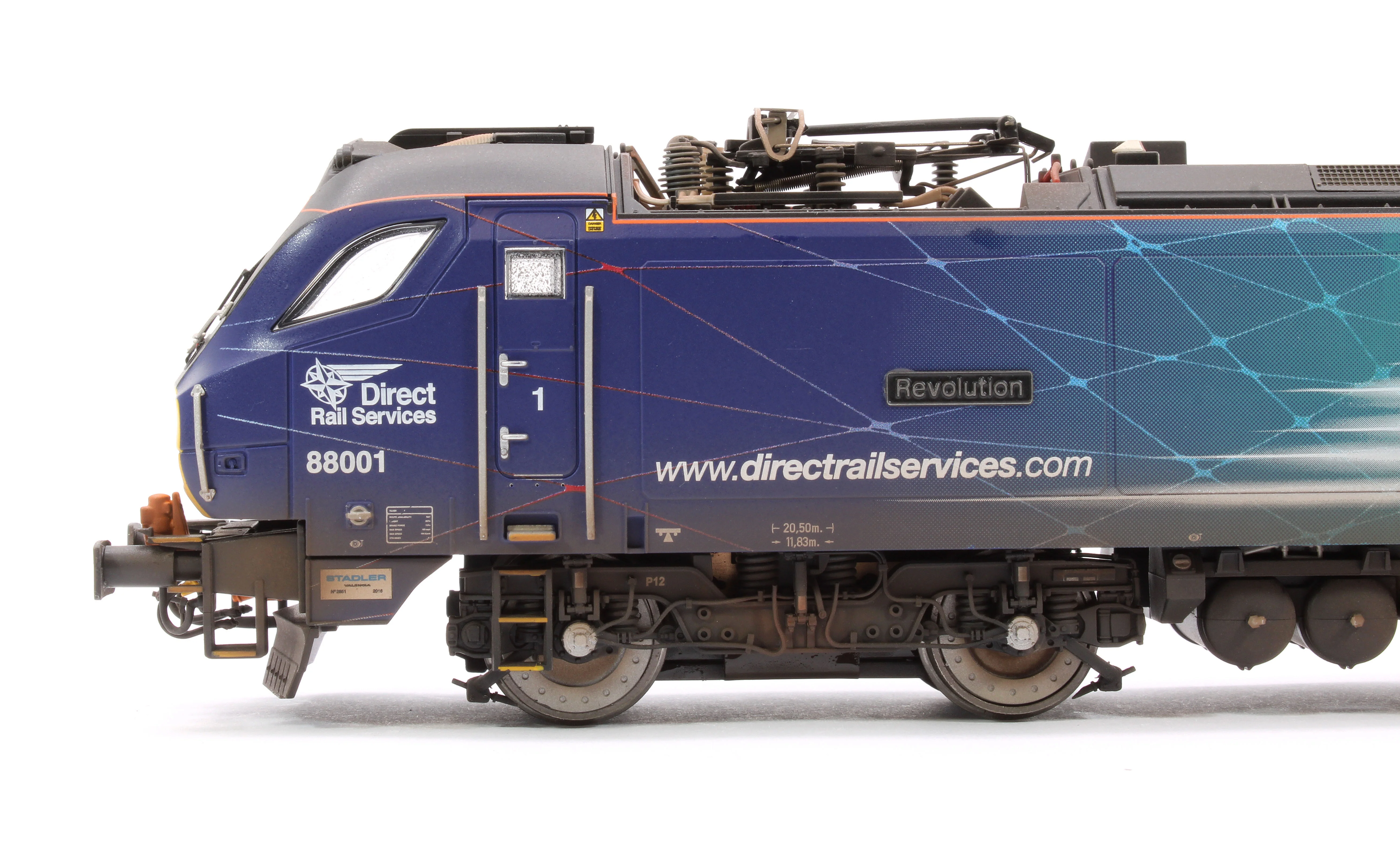 Highly Detailed Premium Weathered Class 88 'Revolution' 88001 DRS Electro-Diesel Locomotive (DCC Sound & Working Pantograph) - Image 7