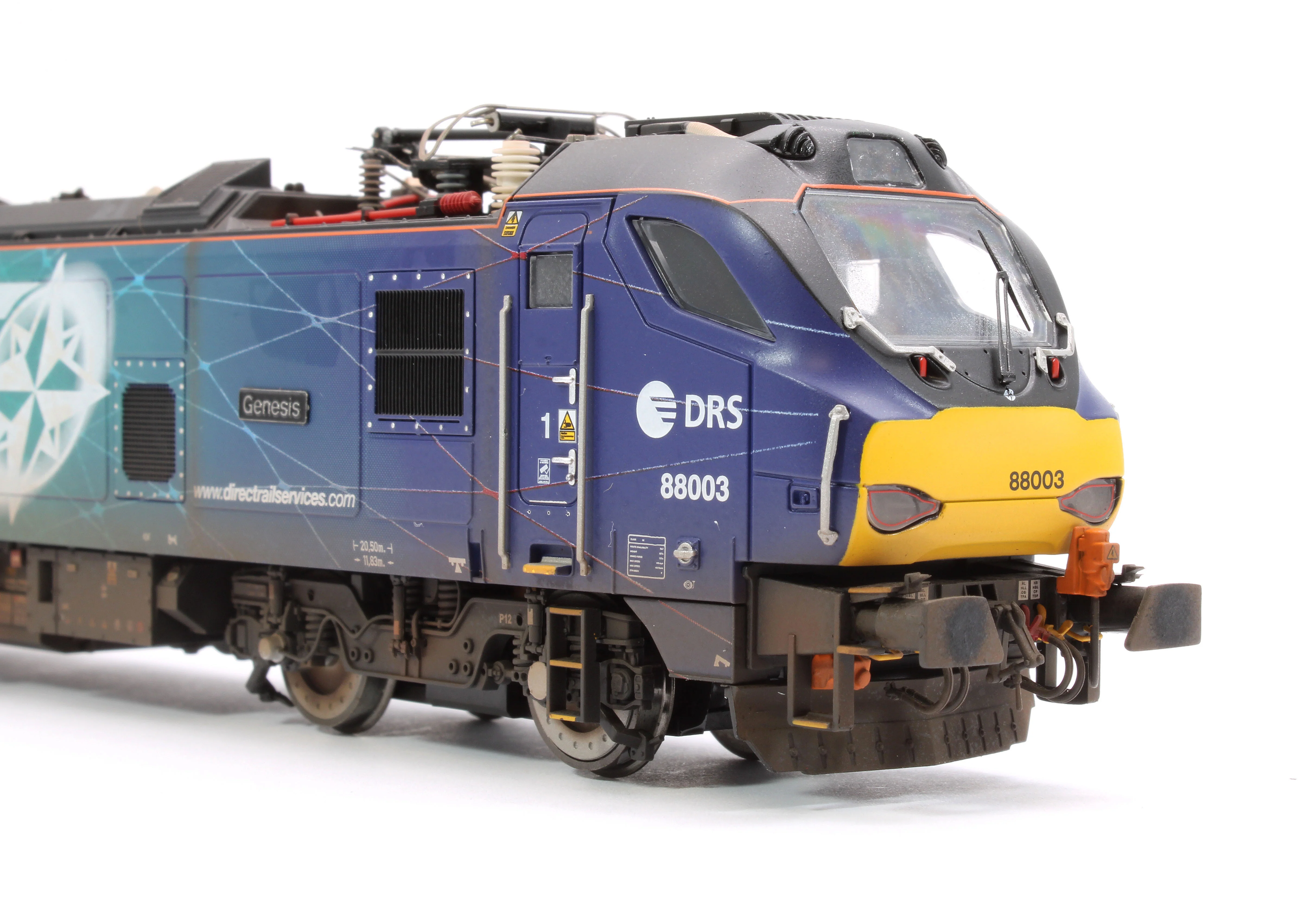 Highly Detailed Premium Weathered Class 88 'Genesis' 88003 DRS Electro-Diesel Locomotive (DCC Sound & Working Pantograph) - Image 10