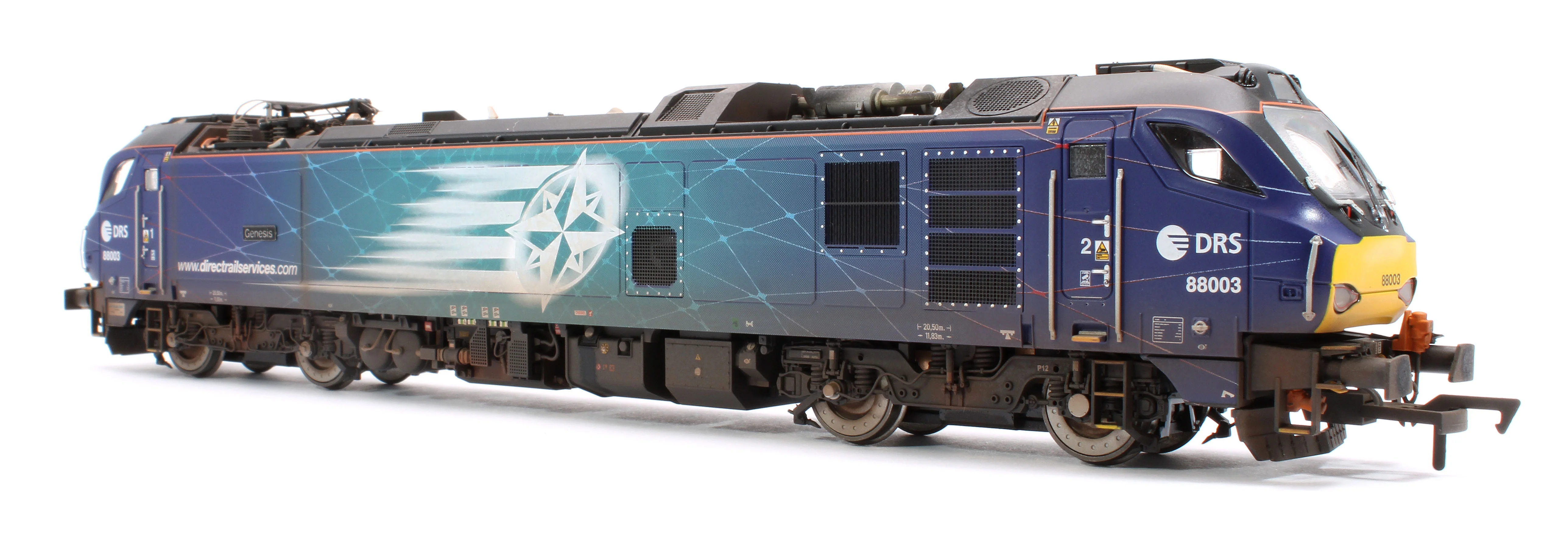 Highly Detailed Premium Weathered Class 88 'Genesis' 88003 DRS Electro-Diesel Locomotive (DCC Sound & Working Pantograph) - Image 2