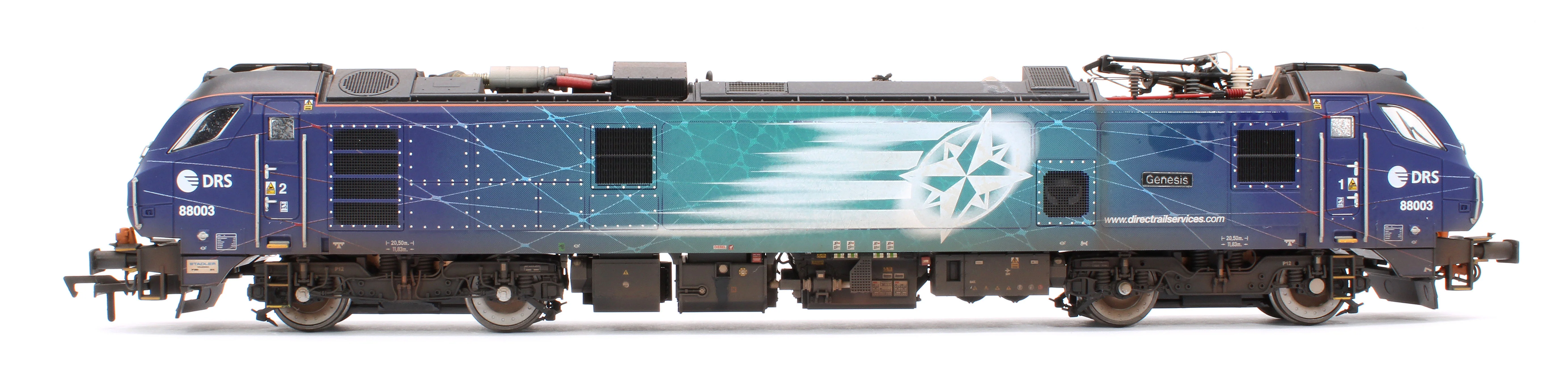 Highly Detailed Premium Weathered Class 88 'Genesis' 88003 DRS Electro-Diesel Locomotive (DCC Sound & Working Pantograph) - Image 5