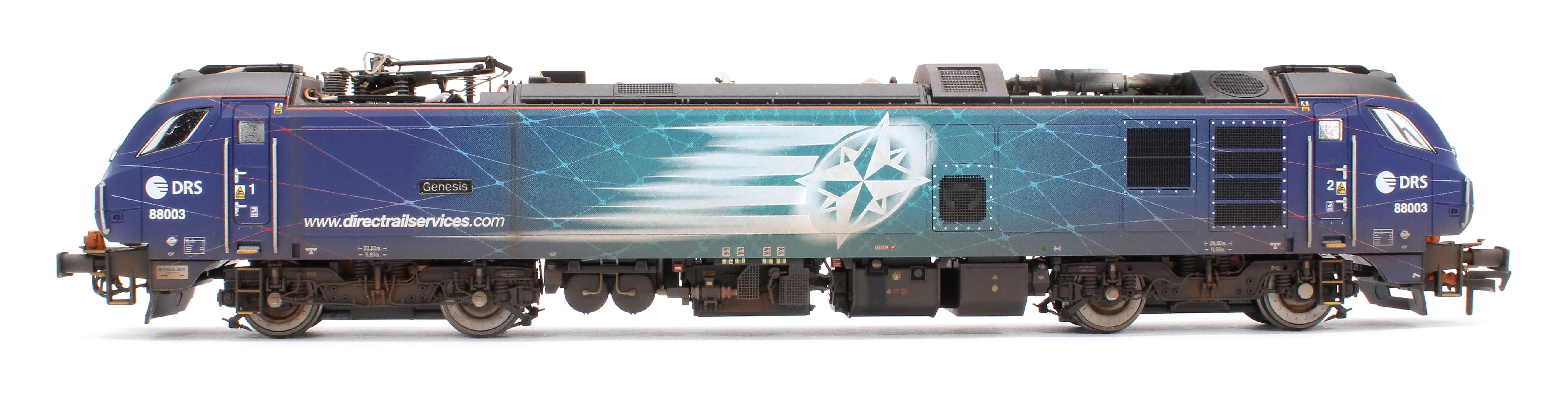 Highly Detailed Premium Weathered Class 88 'Genesis' 88003 DRS Electro-Diesel Locomotive (DCC Sound & Working Pantograph) - Image 6