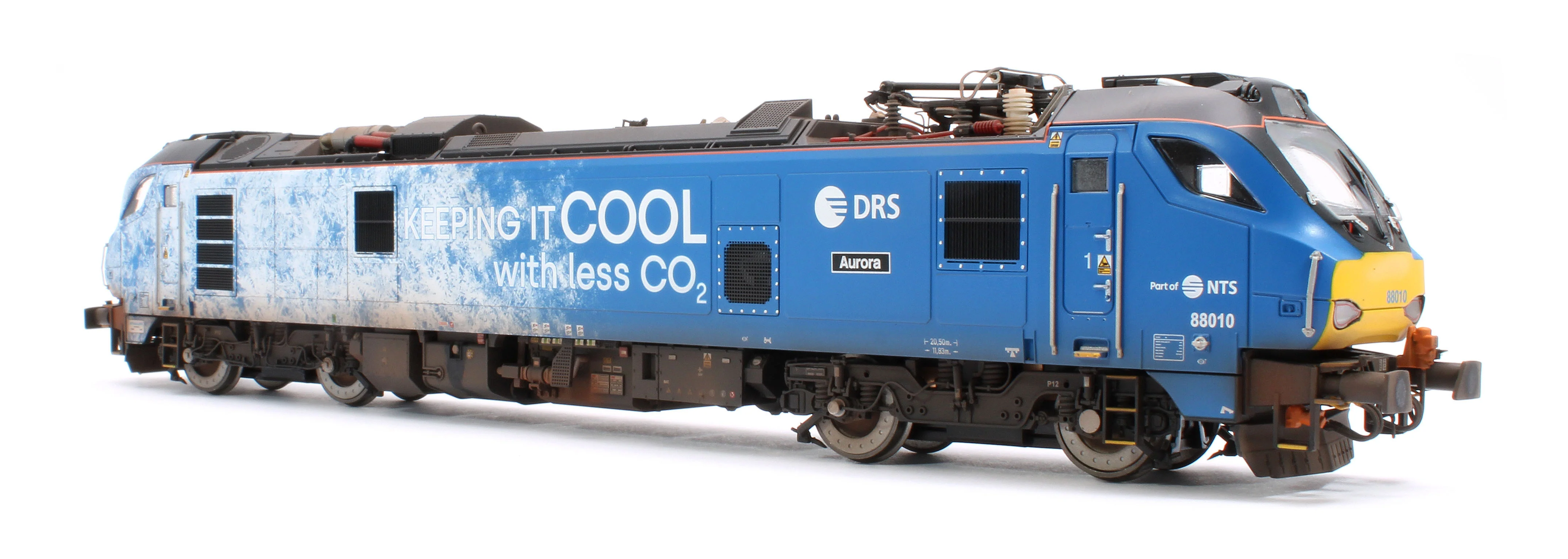 Highly Detailed Premium Weathered Class 88 'Aurora' 88010 DRS Refrigerated Rail Electro-Diesel Locomotive (DCC Sound & Working Pantograph) - Image 4