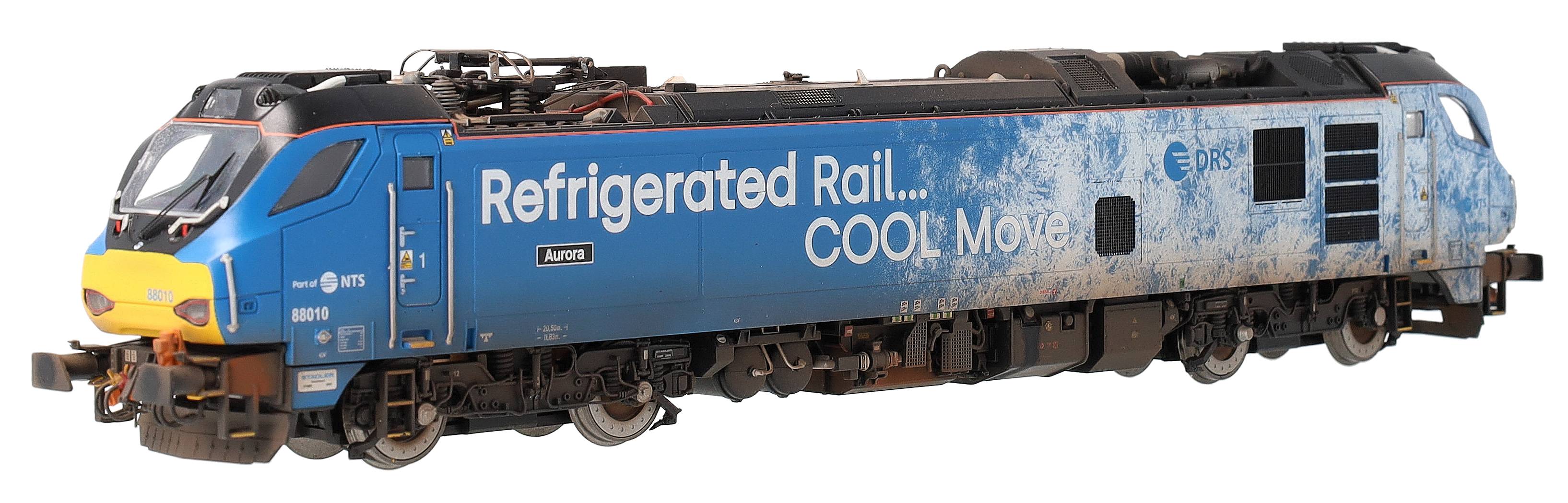 Highly Detailed Premium Weathered Class 88 'Aurora' 88010 DRS Refrigerated Rail Electro-Diesel Locomotive