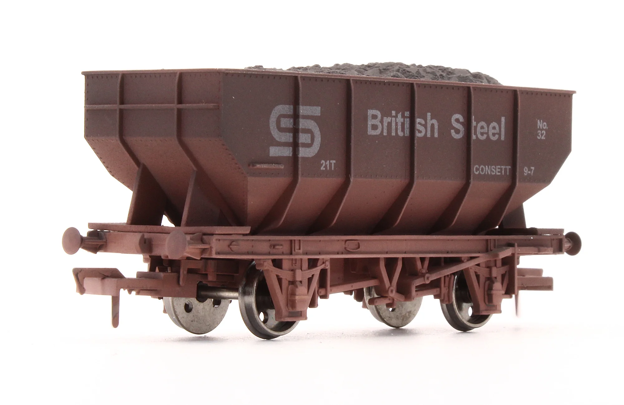 Pre-Owned 4F-034-101 British Steel 21T Hopper Wagon No.32 - Weathered - Image 2